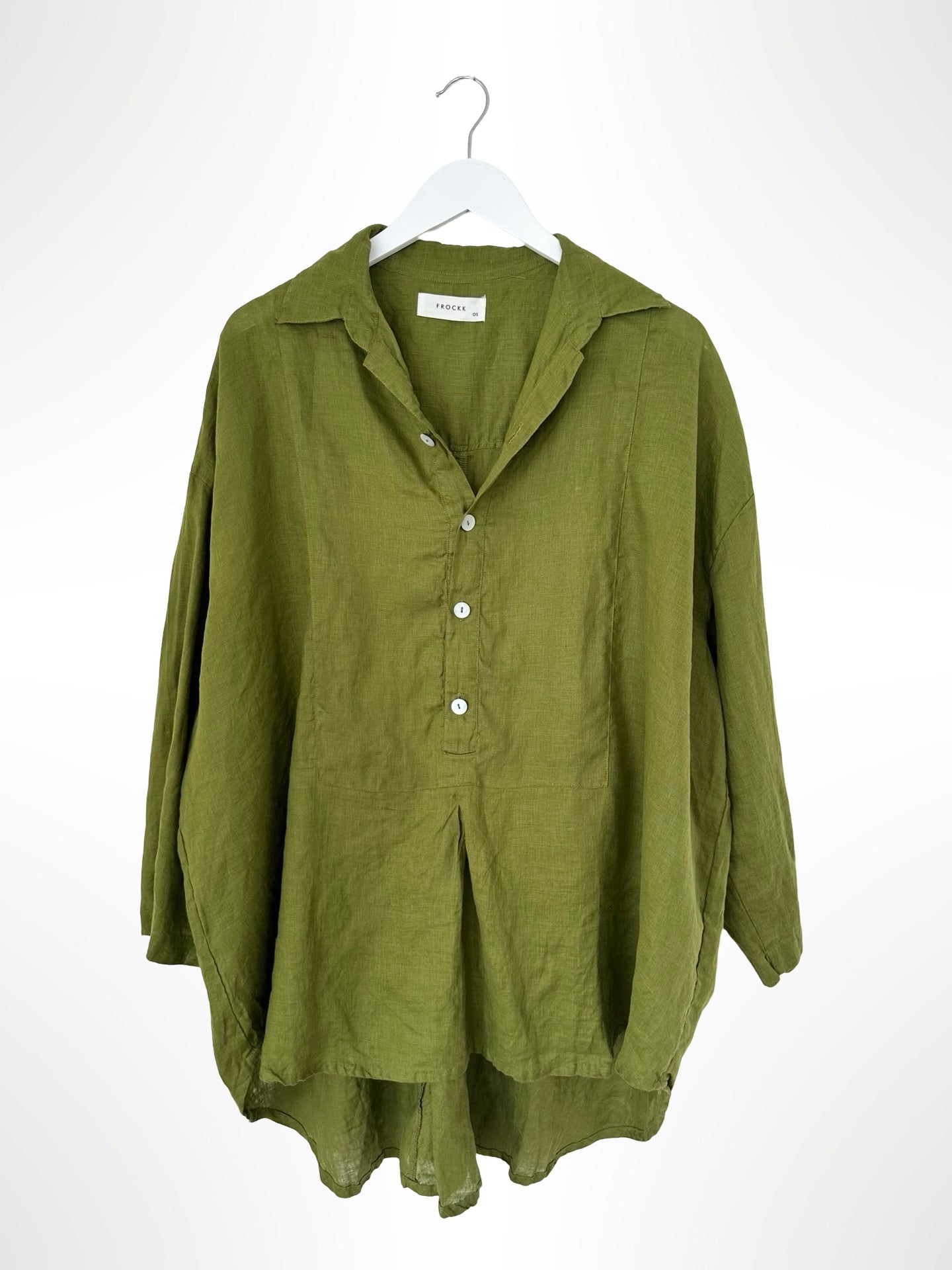 megan shirt - olive linen Apparel