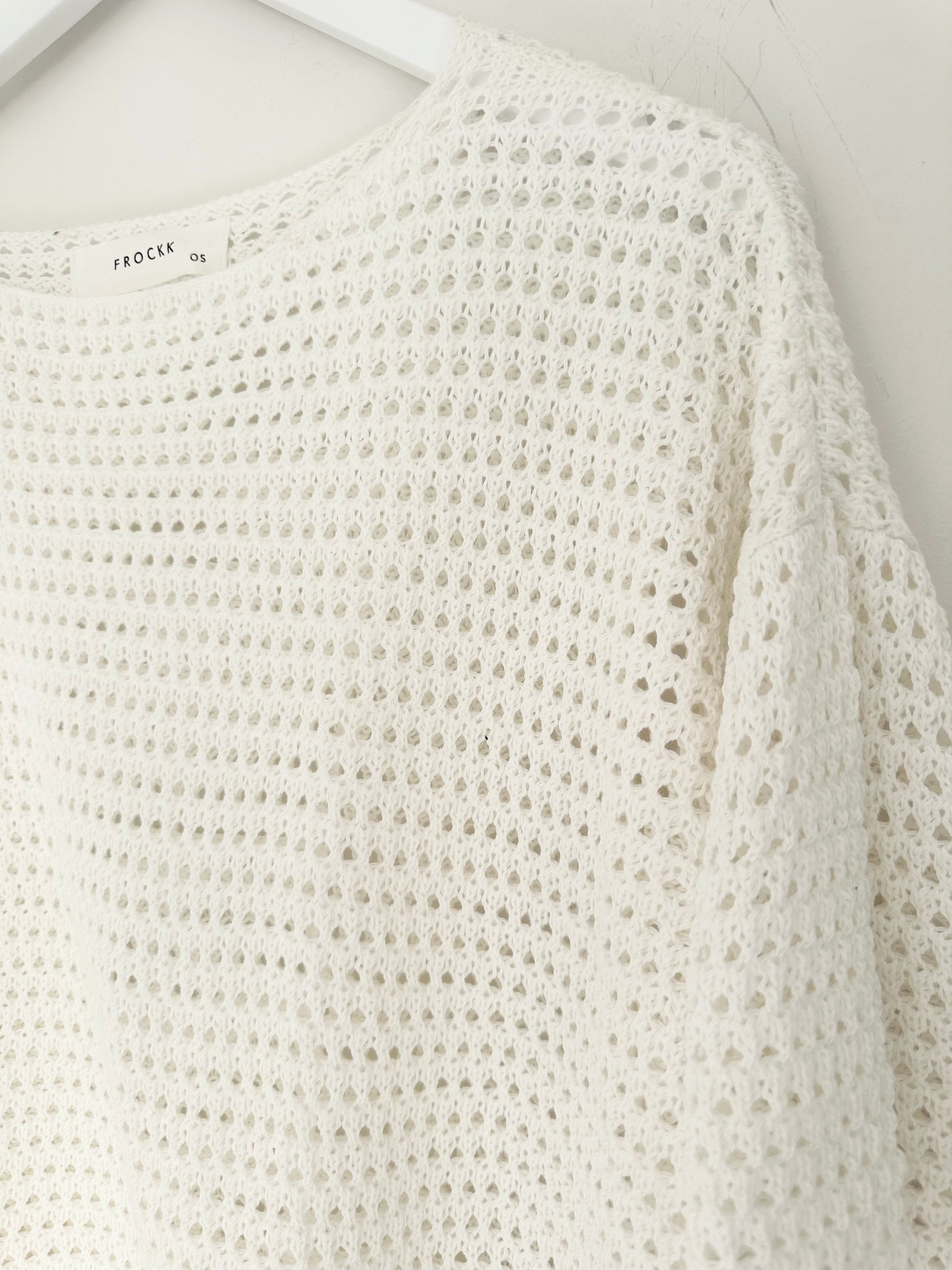 alex top - white cotton pointelle Apparel