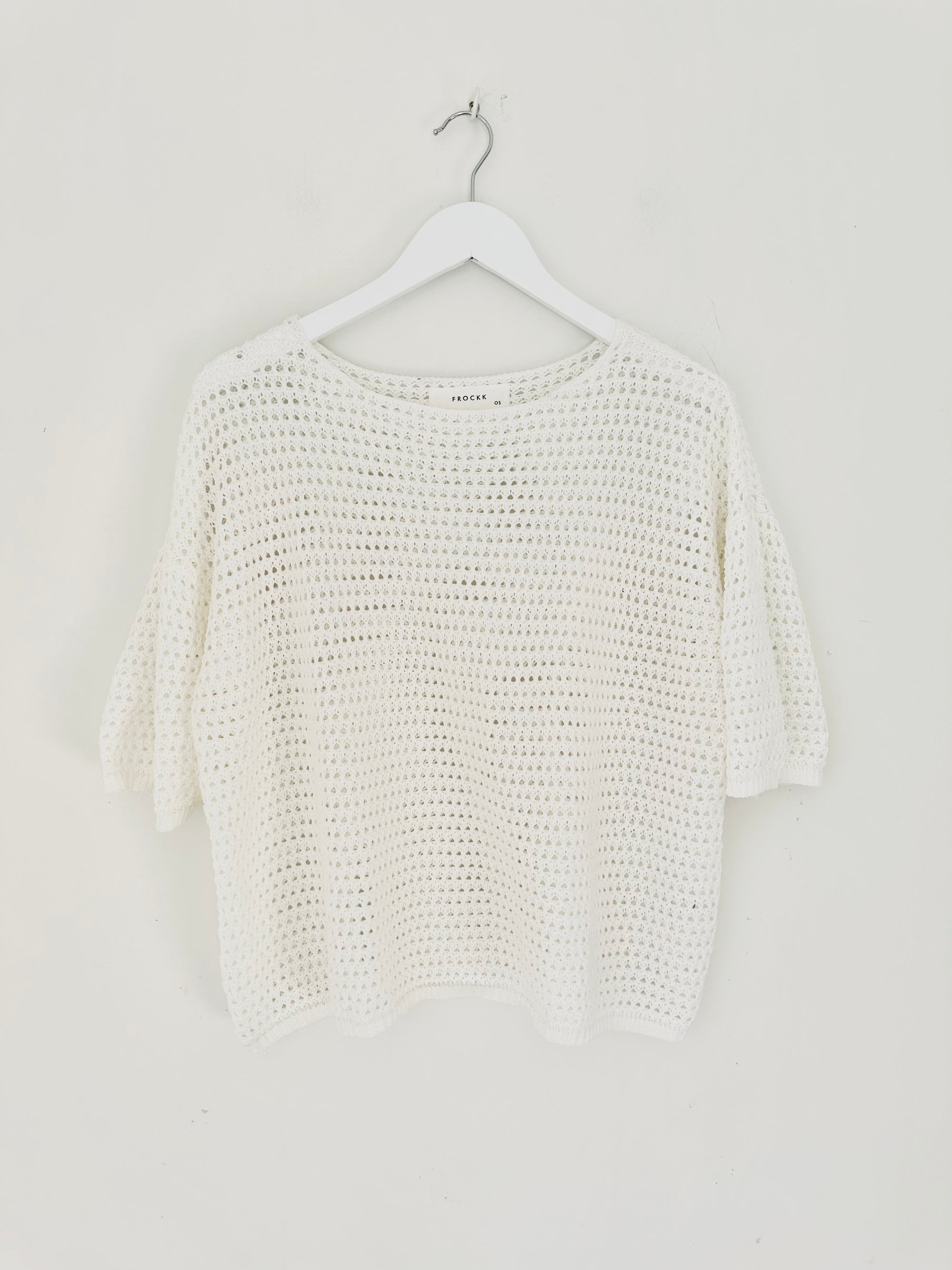 alex top - white cotton pointelle Apparel