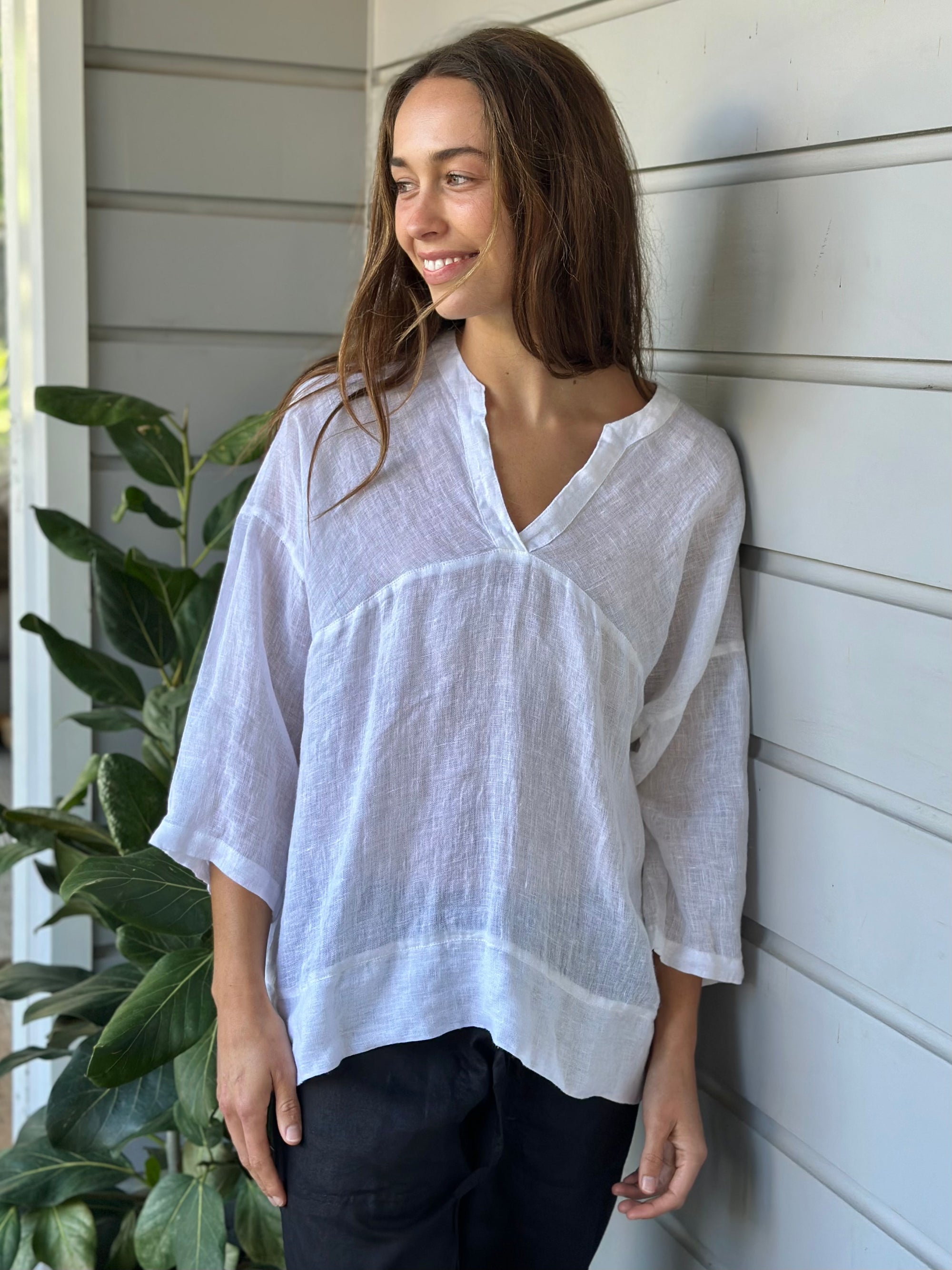 francis top-white linen gauze Apparel