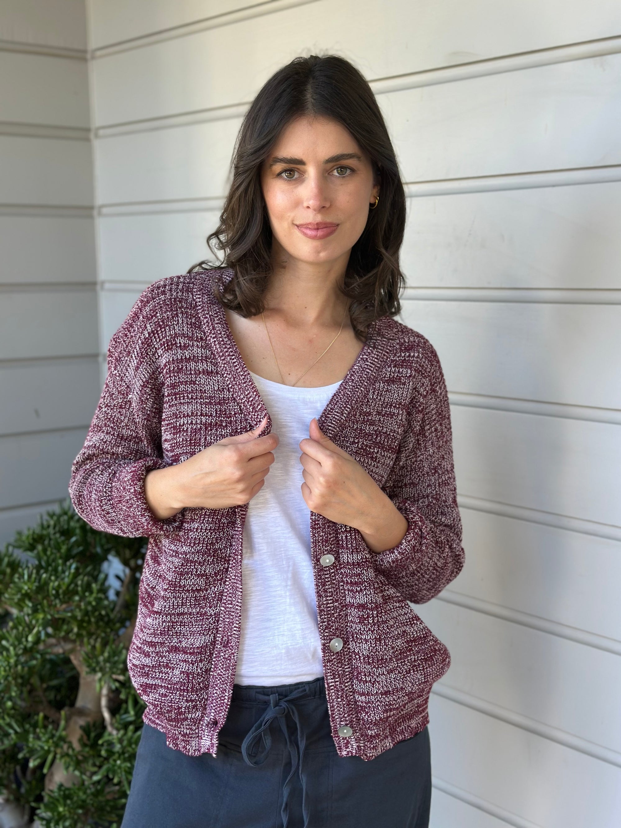 lucas cardi - wine/white blend cotton Apparel