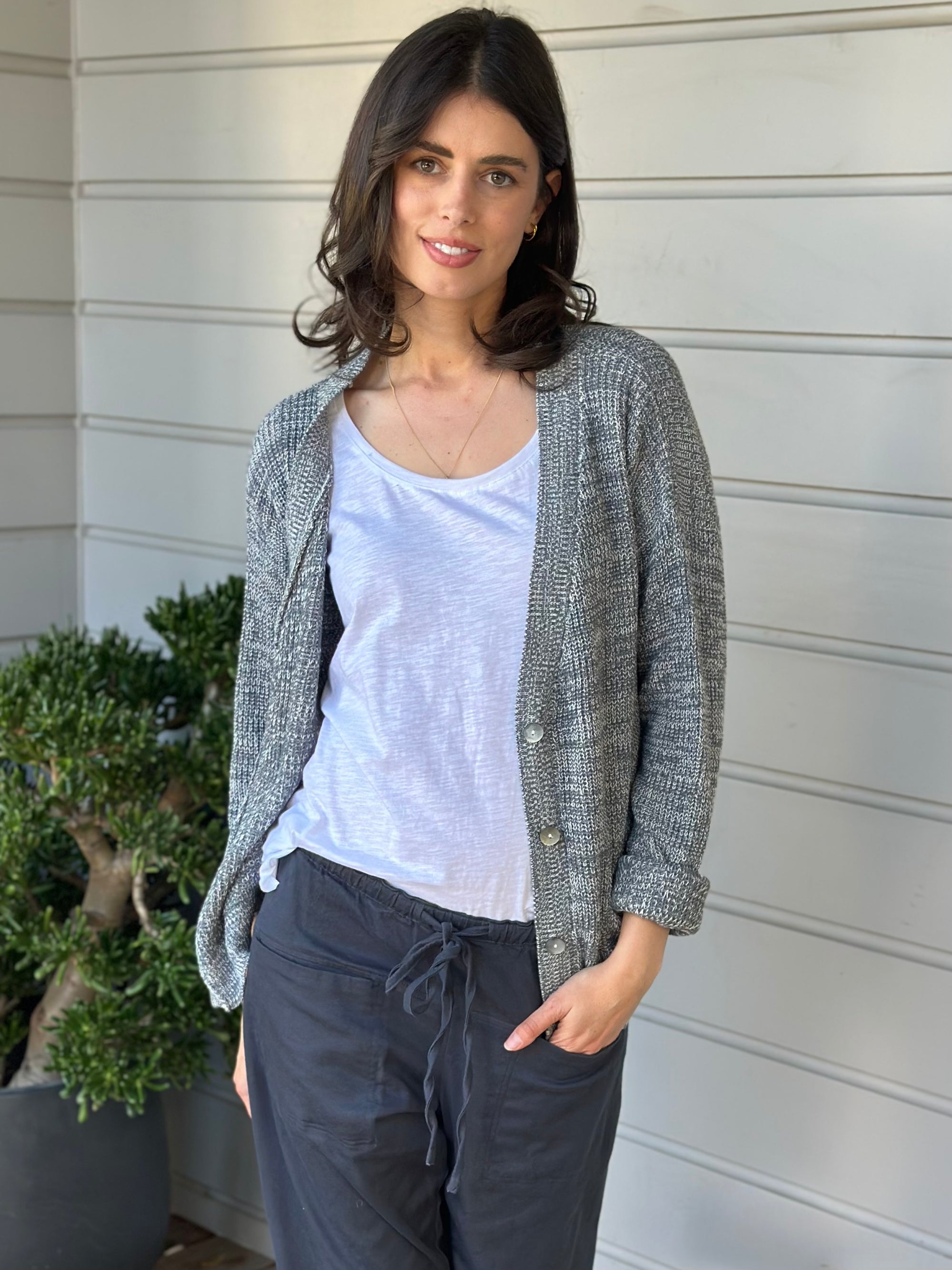 lucas cardi - grey/white mix cotton Apparel
