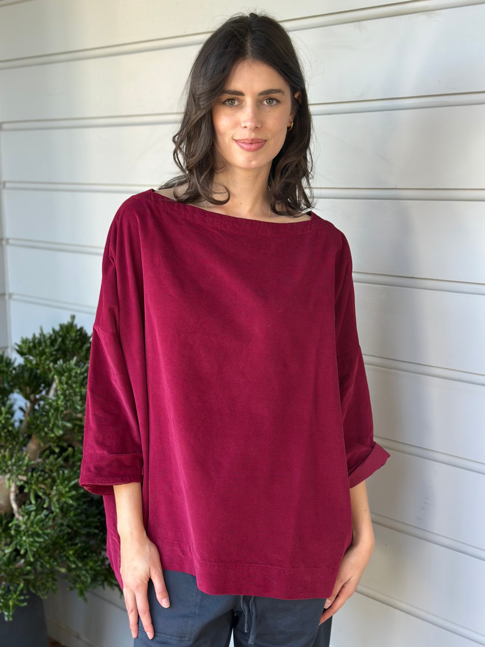 avril top - merlot cord Apparel