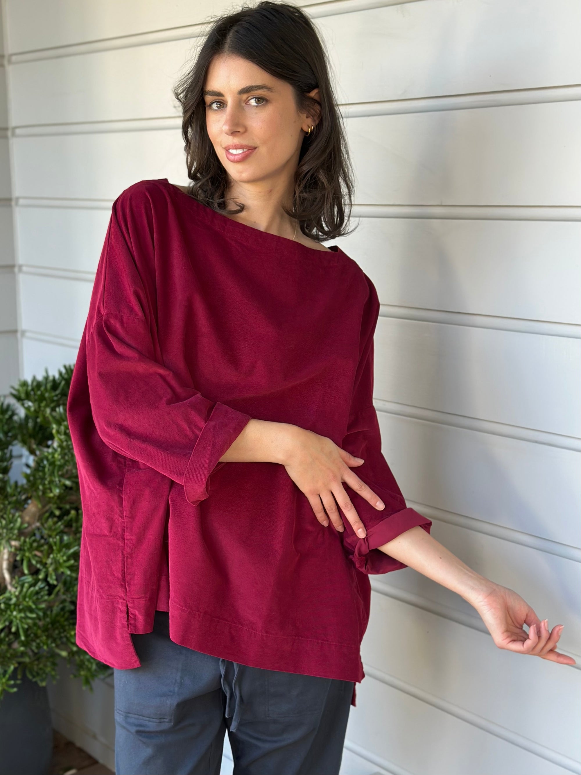 avril top - merlot cord Apparel