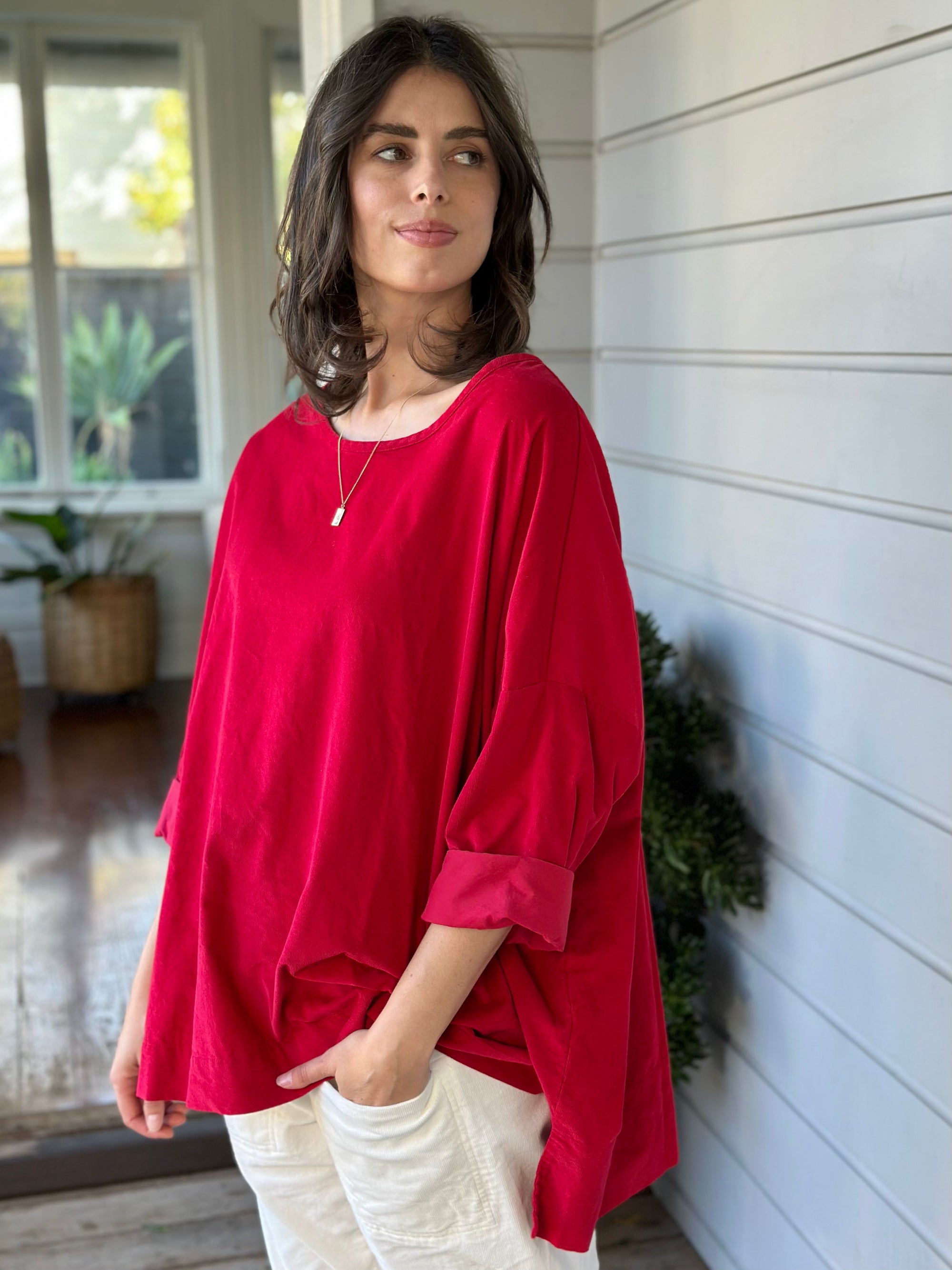 hunter top - winter red cord Apparel