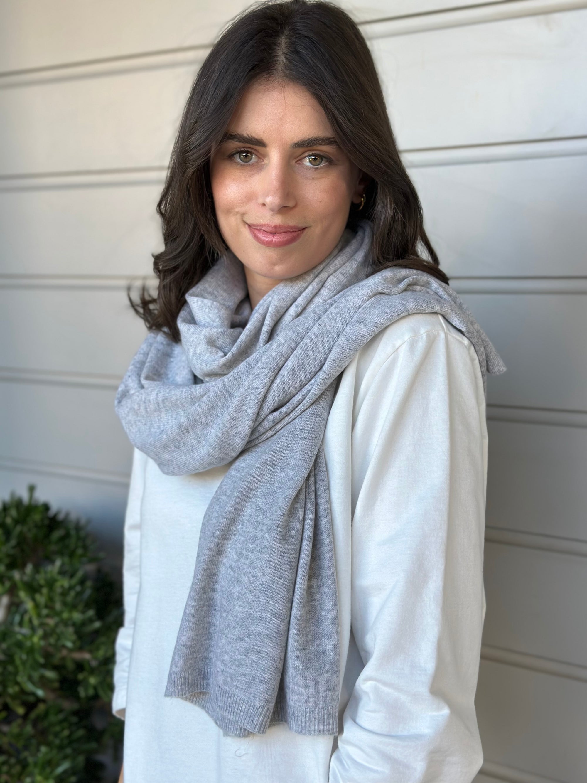large cashmere scarf- grey marle Apparel