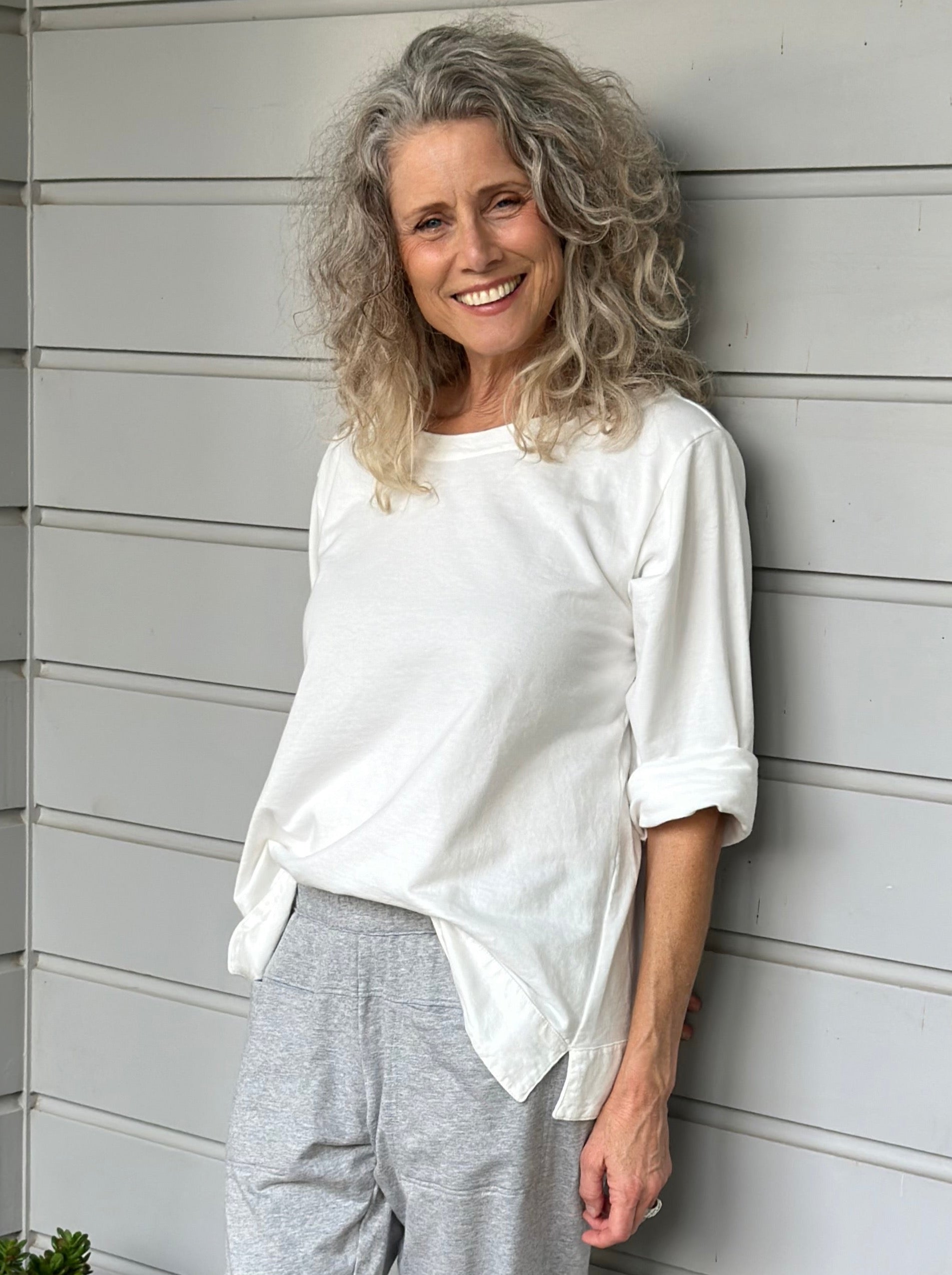 april top - winter white knit Apparel