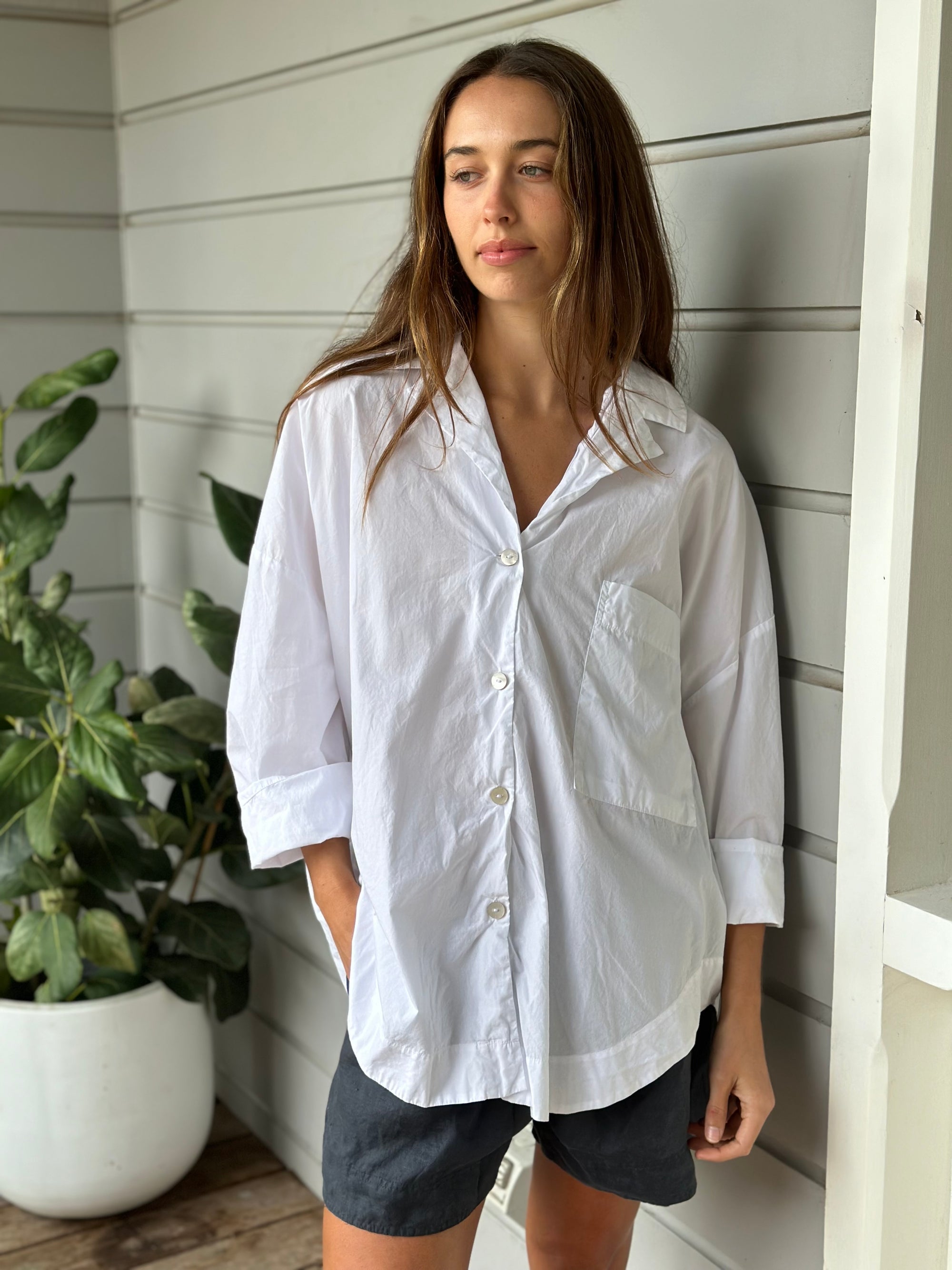 caitlyn shirt - white cotton Apparel