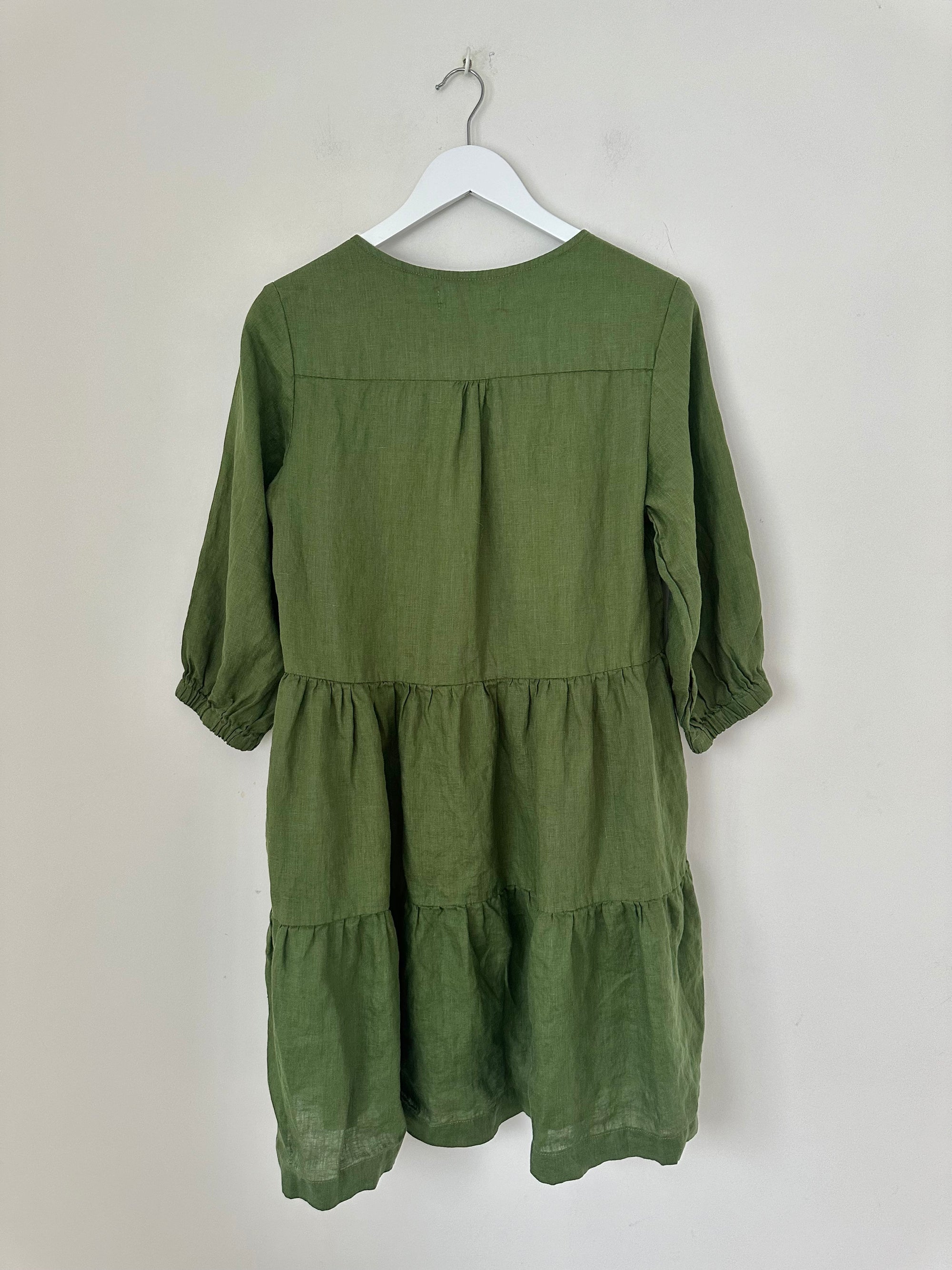 payton dress - moss linen dress