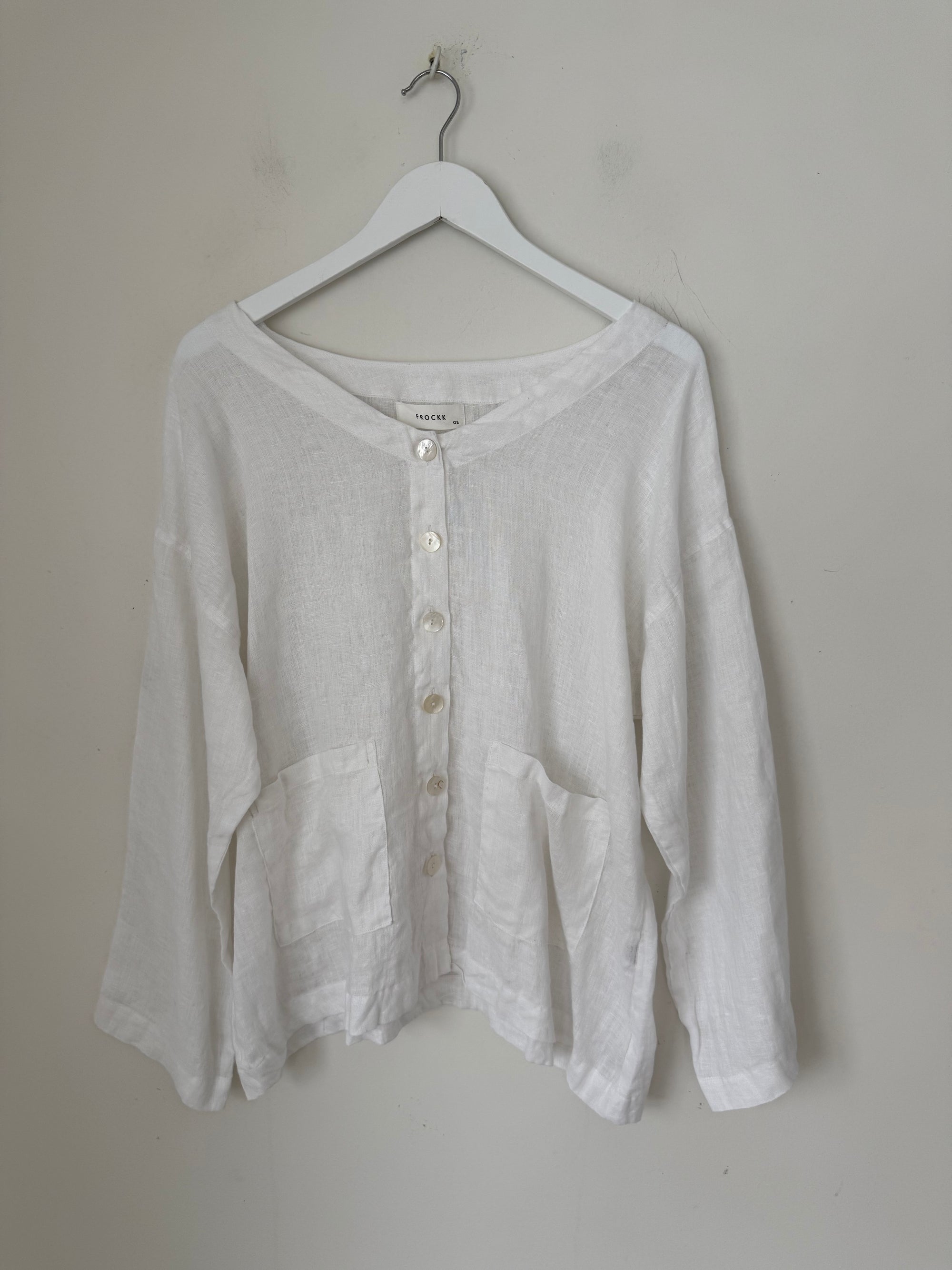 jamie jacket - white linen gauze Apparel