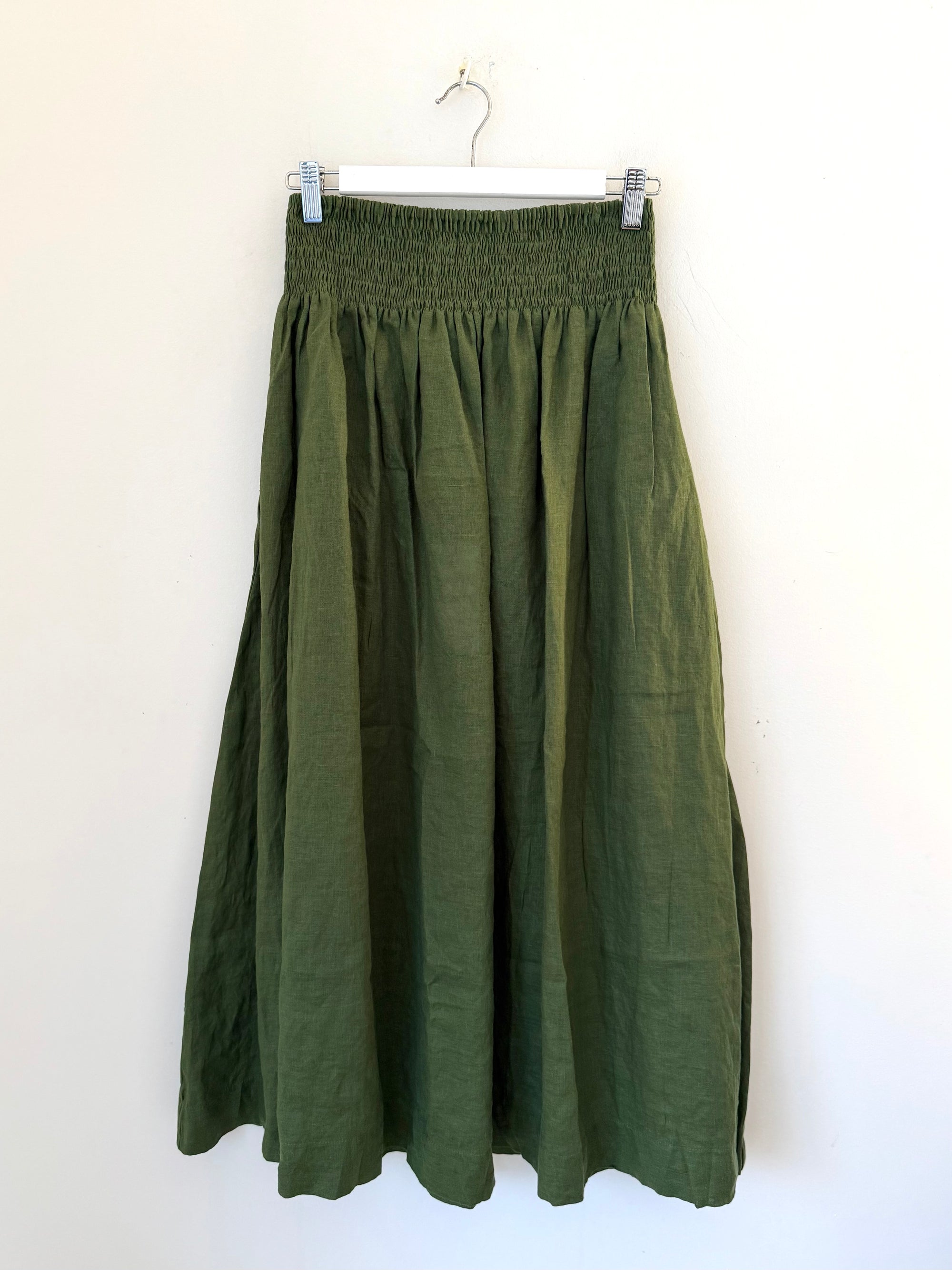 lulu skirt - moss linen Apparel