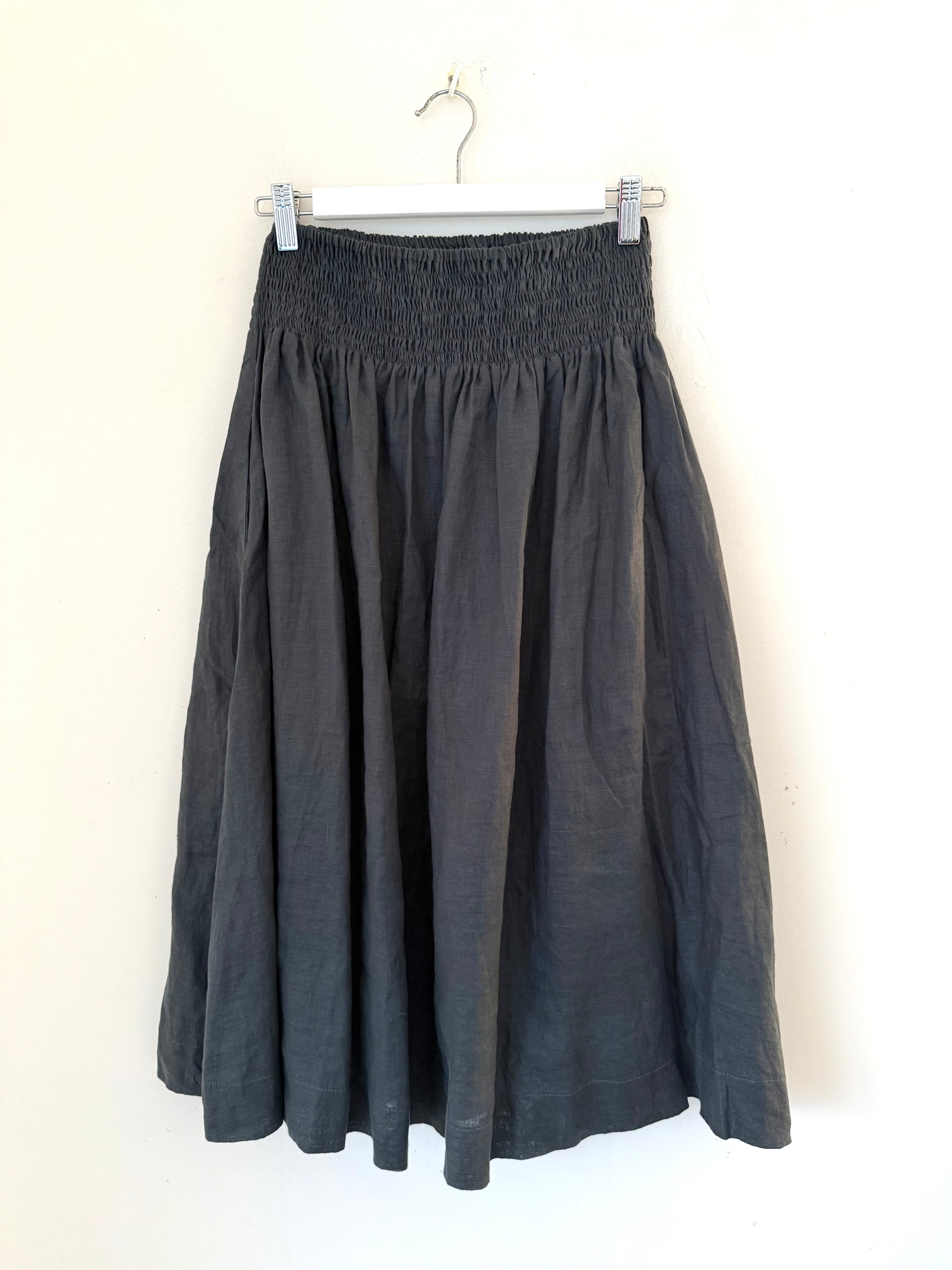lola skirt - charcoal linen Apparel