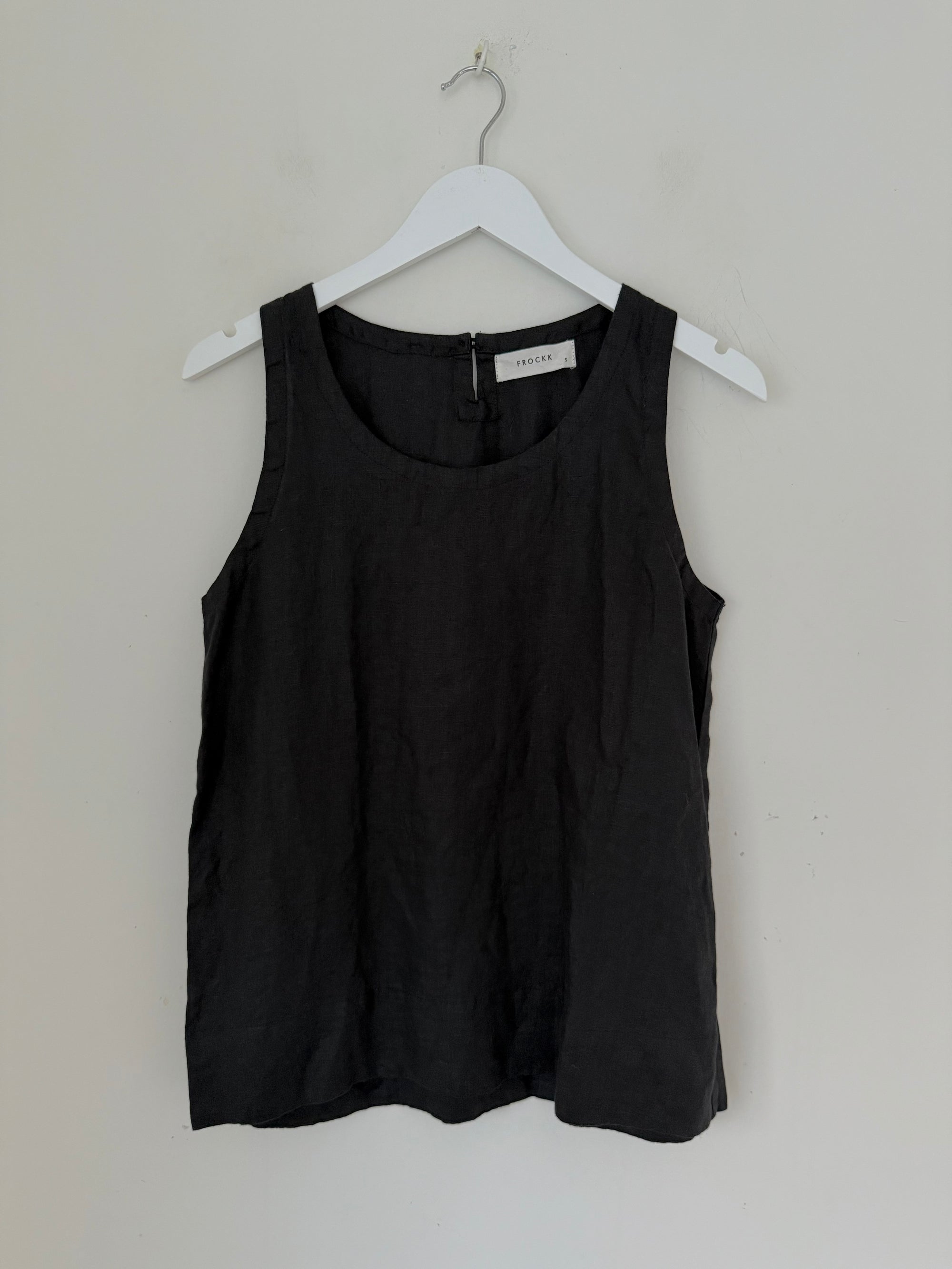 alice tank - black linen Apparel