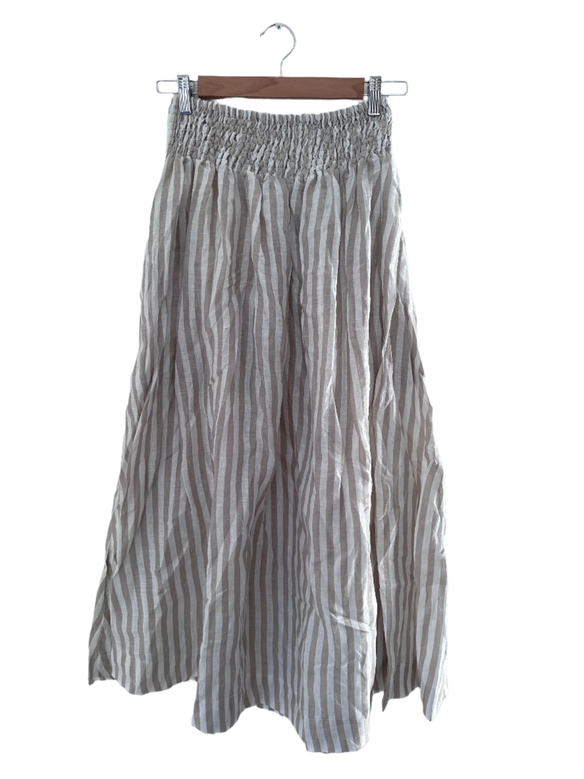lulu skirt - natural stripe linen Apparel