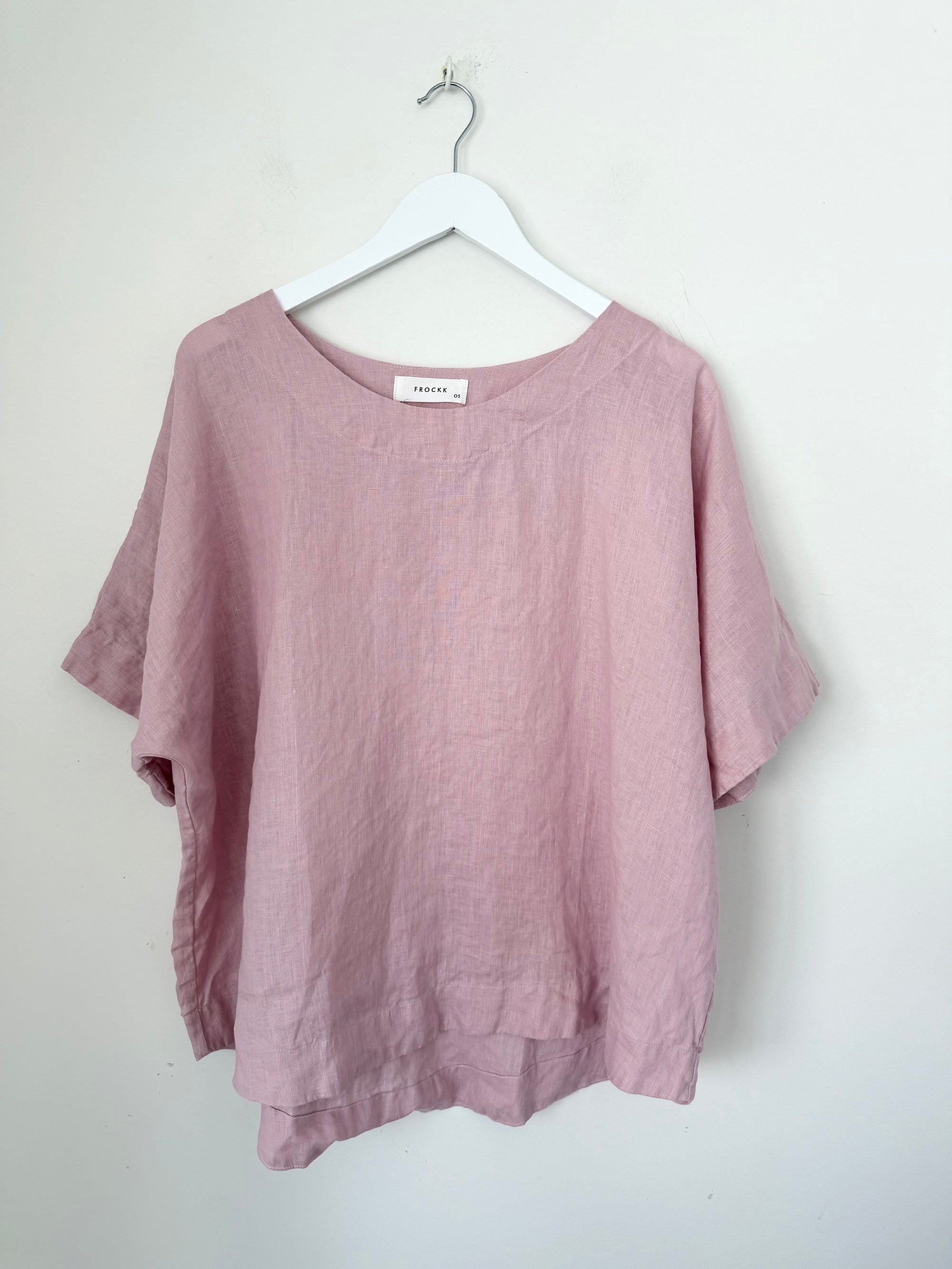 mia top - dusty rose linen Apparel