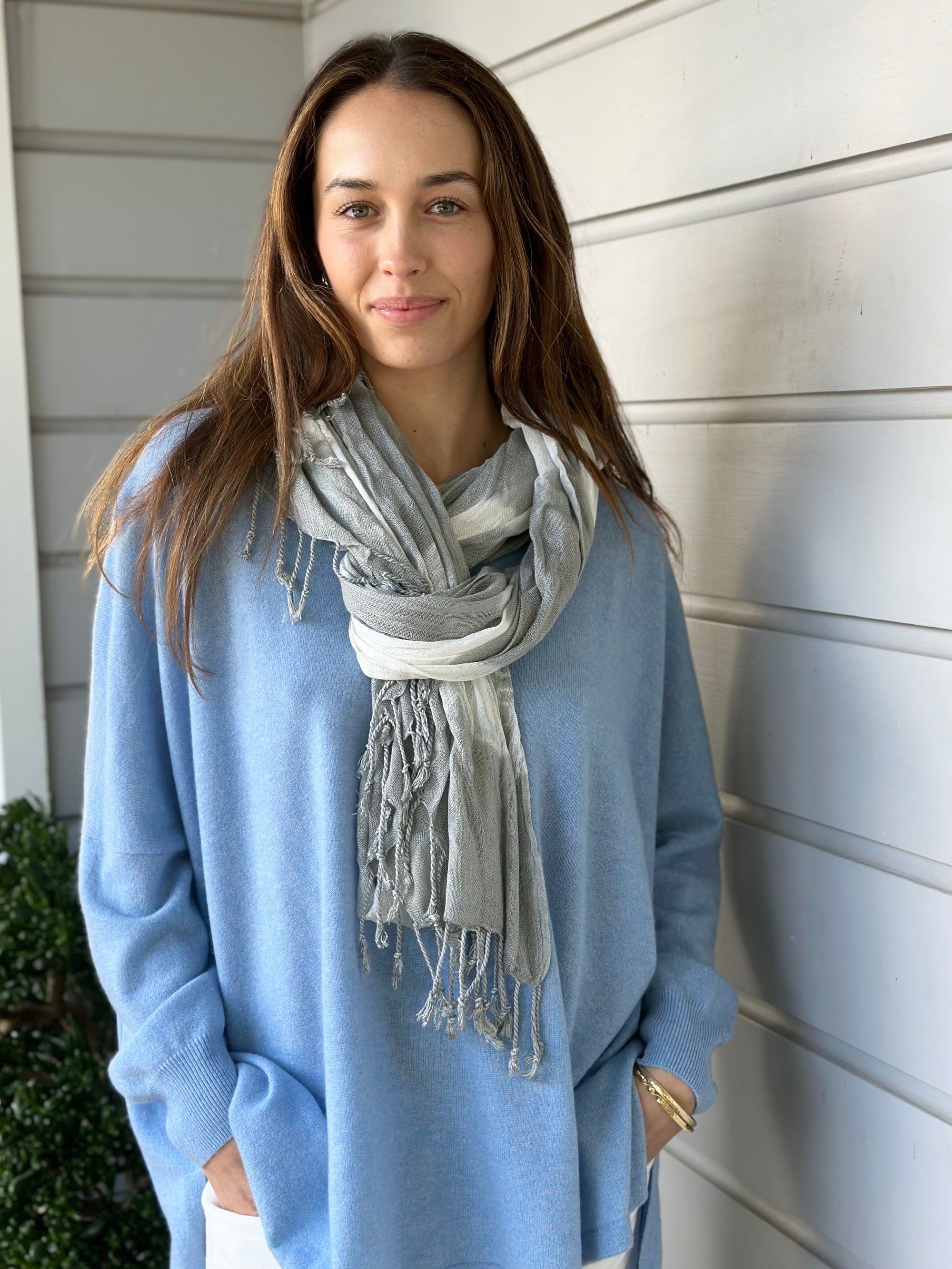 soft neck scarf-soft grey tie dye Apparel