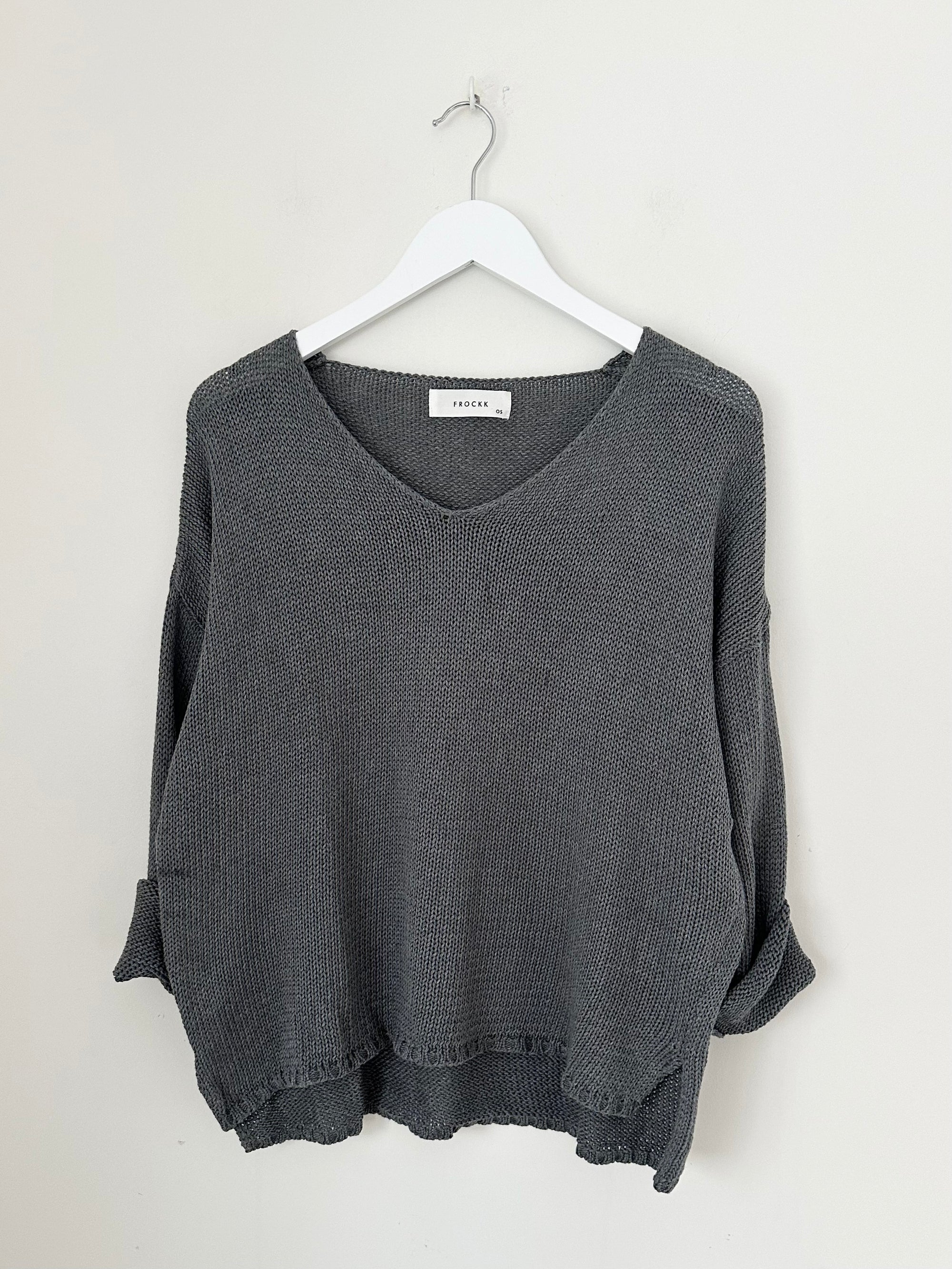 jamie cotton knit - grey Apparel
