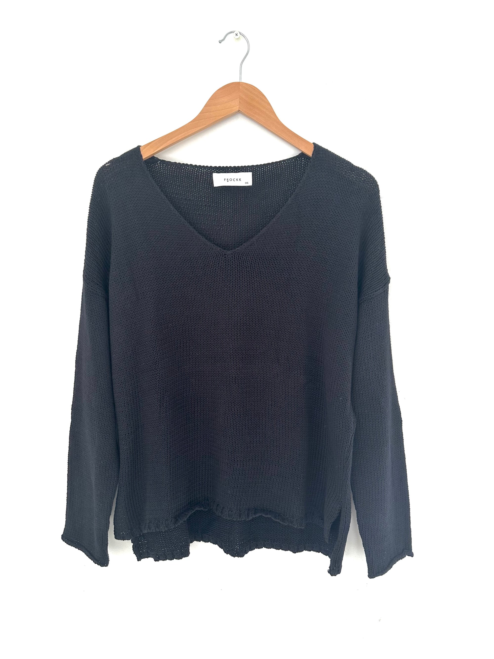 jamie cotton knit - black Apparel
