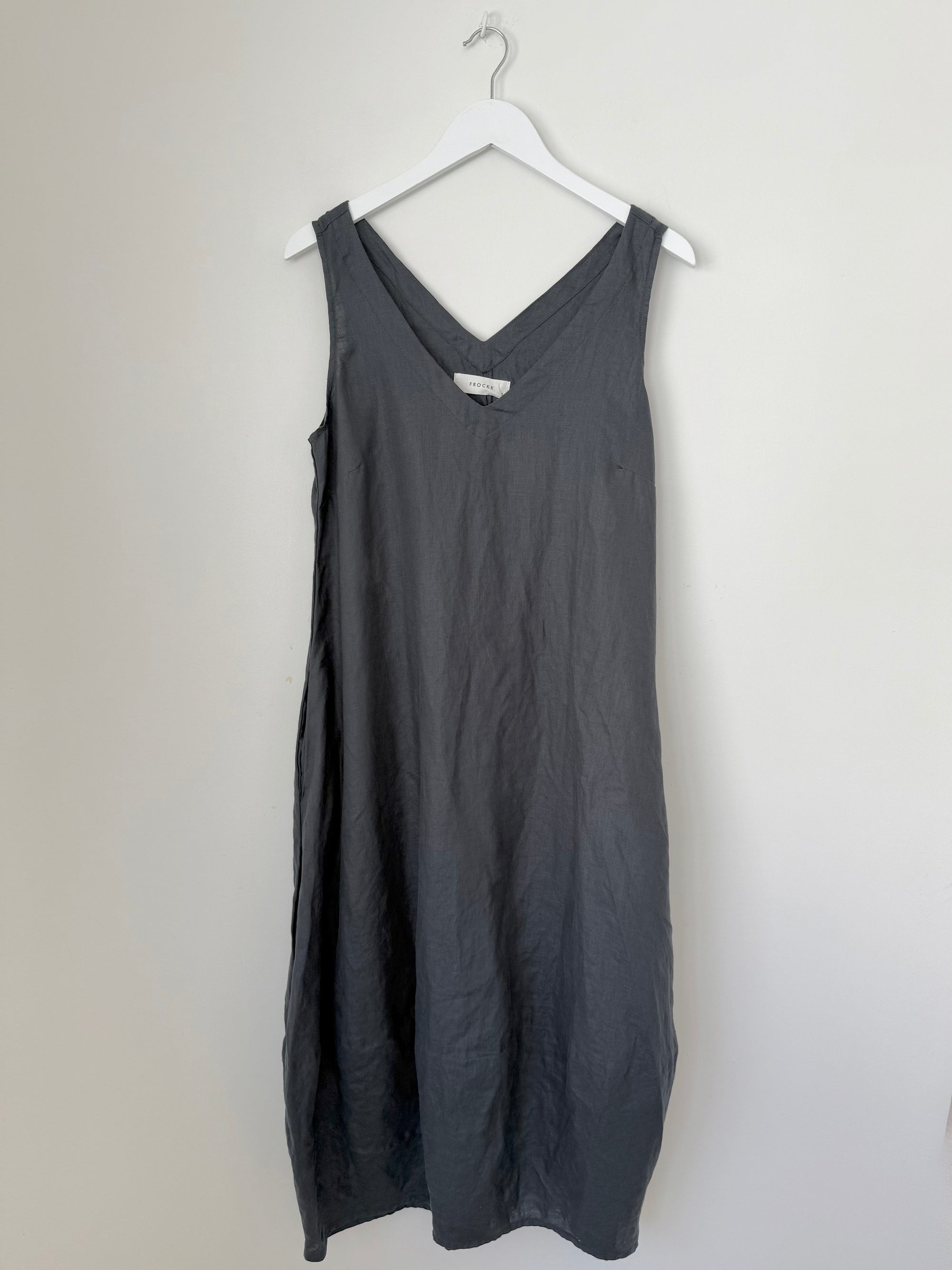 amber dress - charcoal linen Apparel