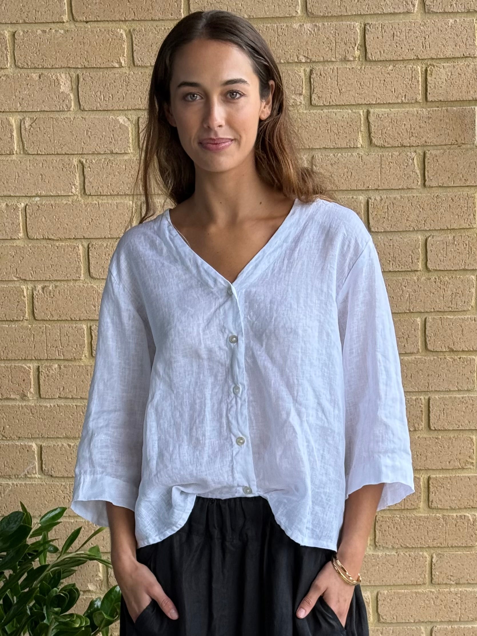 raine shirt - white linen Apparel