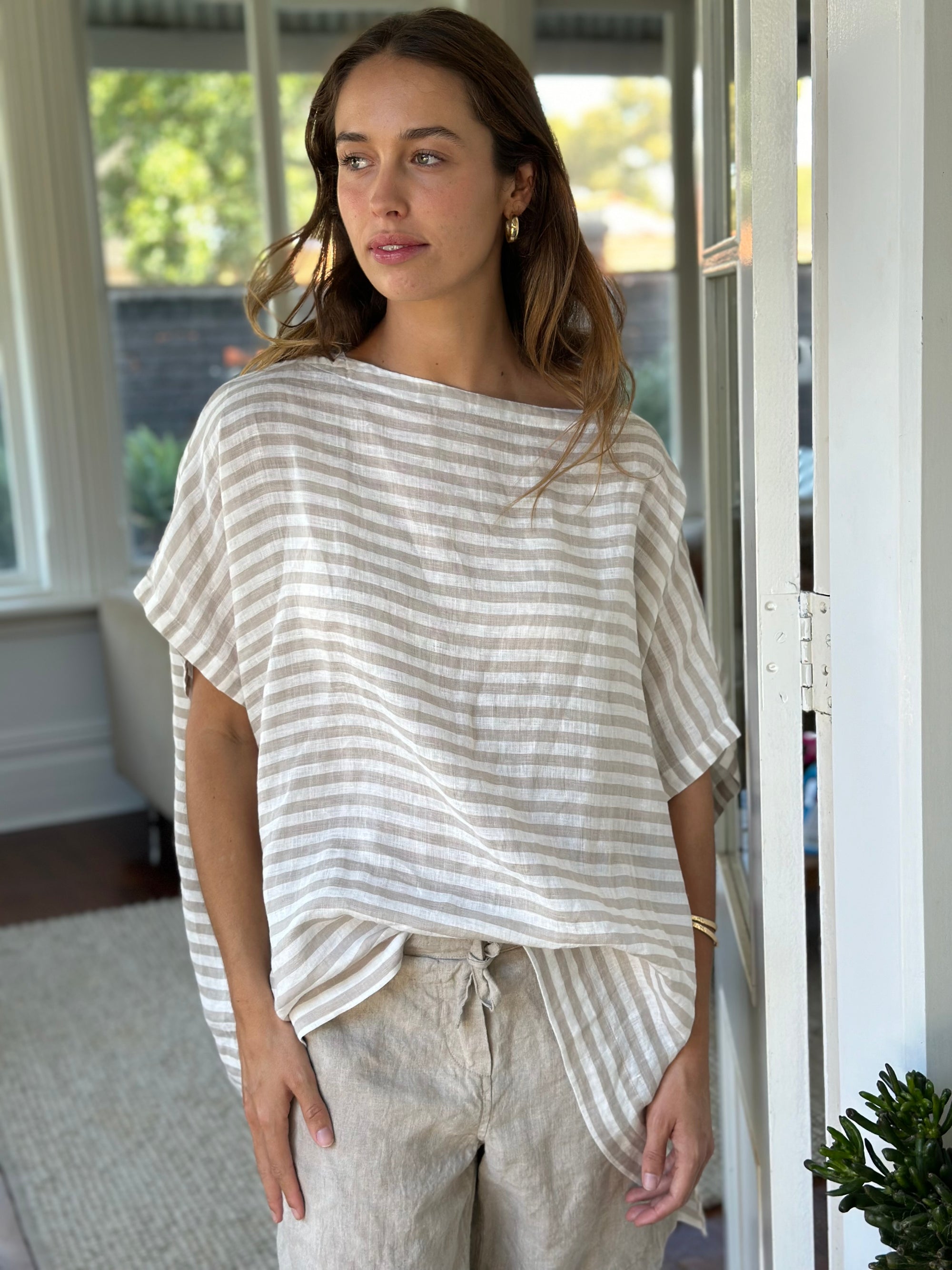 sammy top - natural stripe Apparel