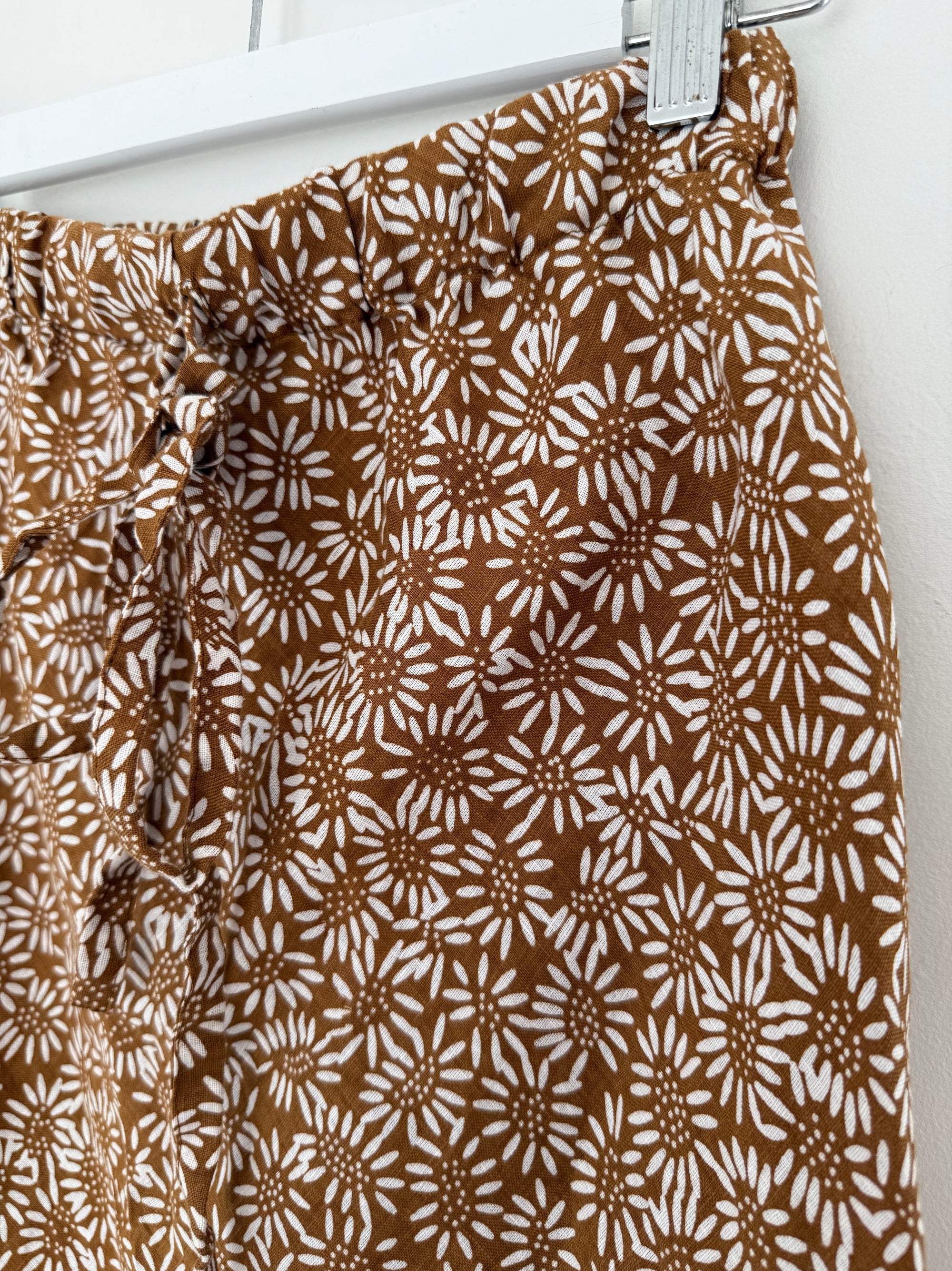 anthea skirt - caramel daisy linen Apparel