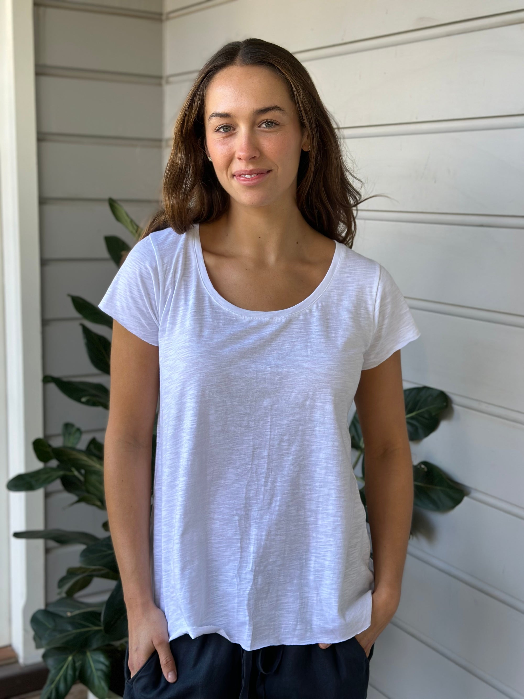 charlie tee -white cotton Apparel