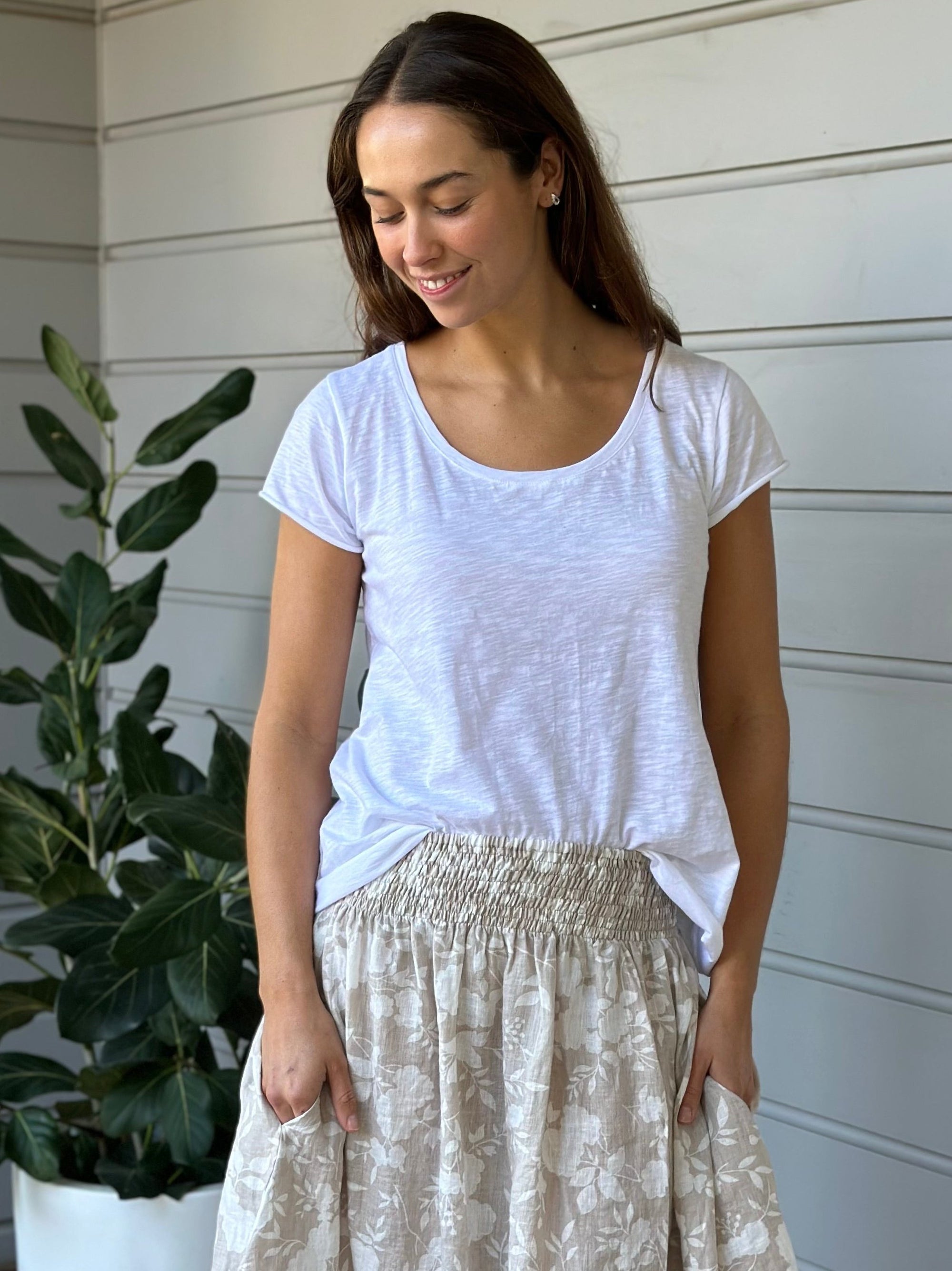 charlie tee -white cotton Apparel