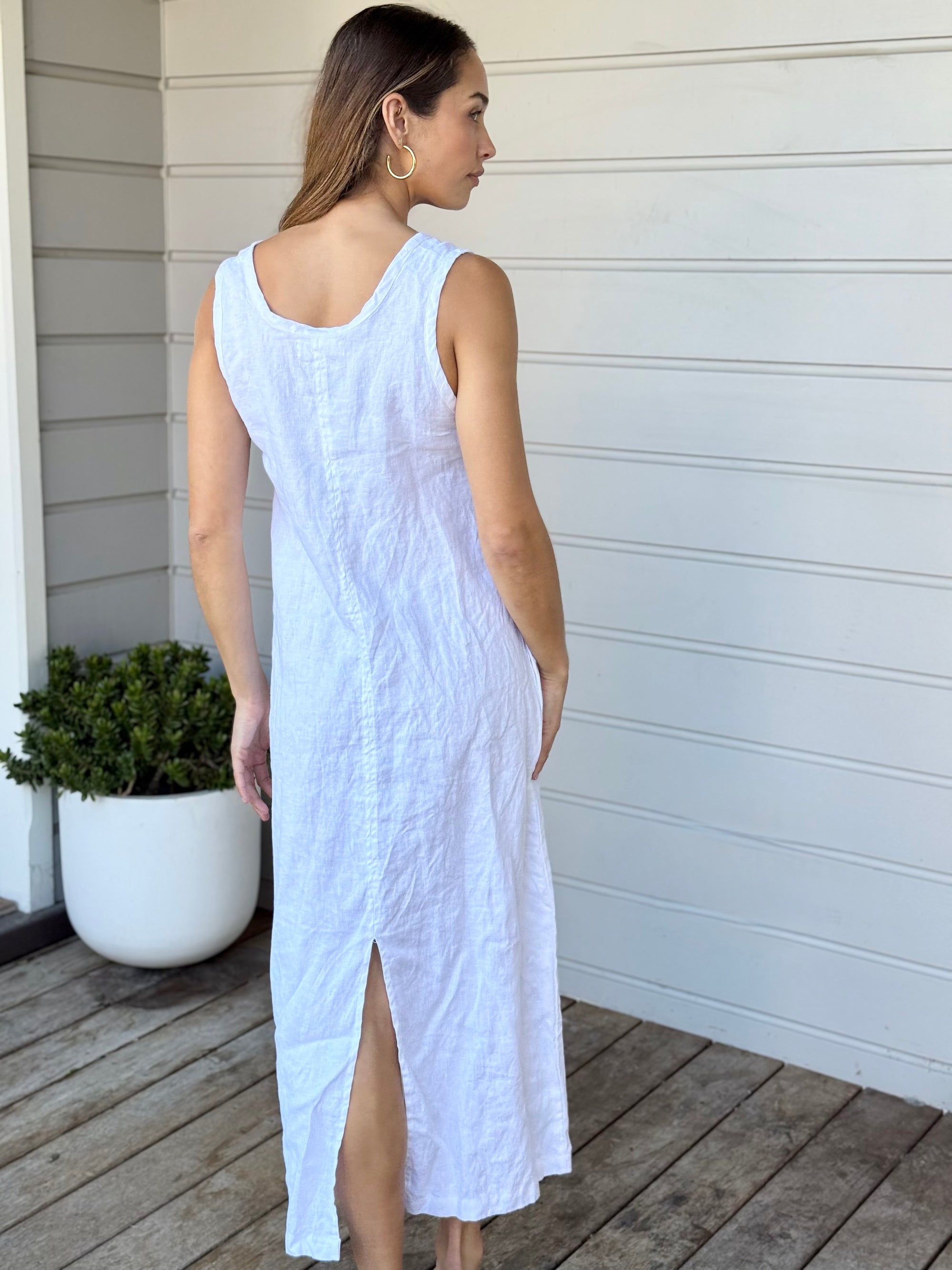 imogen dress-white linen
