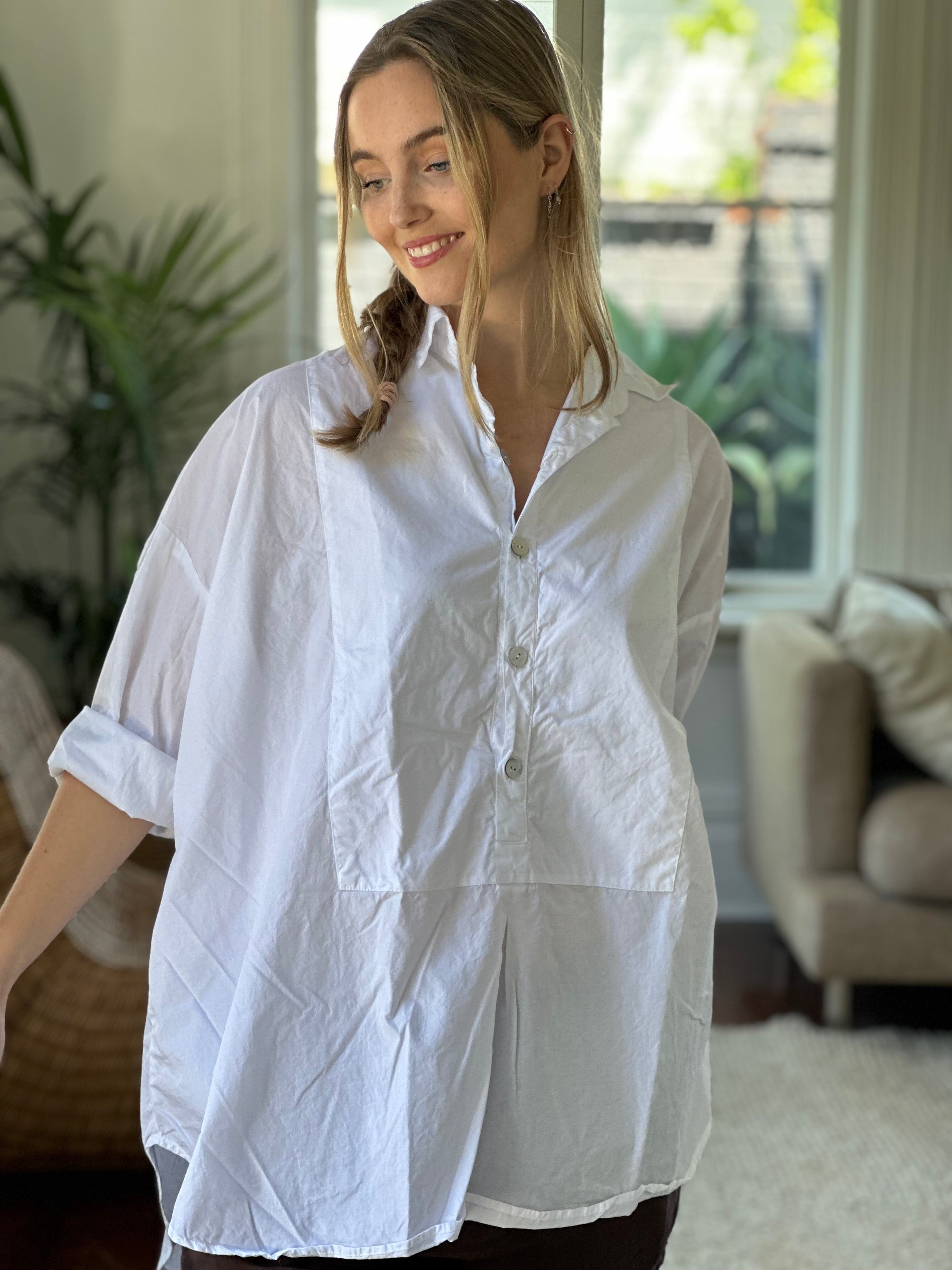megan shirt - white cotton Apparel