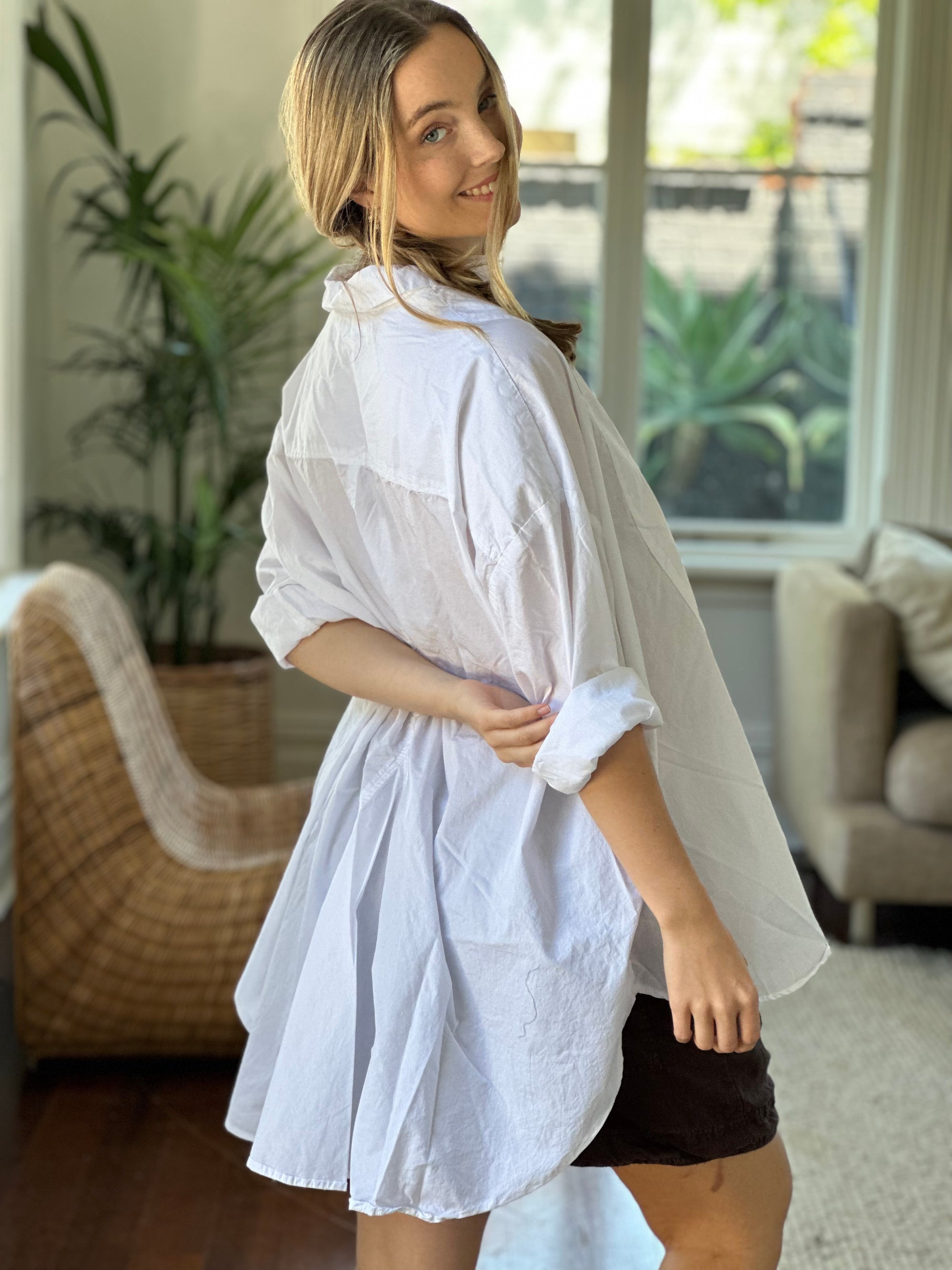 megan shirt - white cotton Apparel