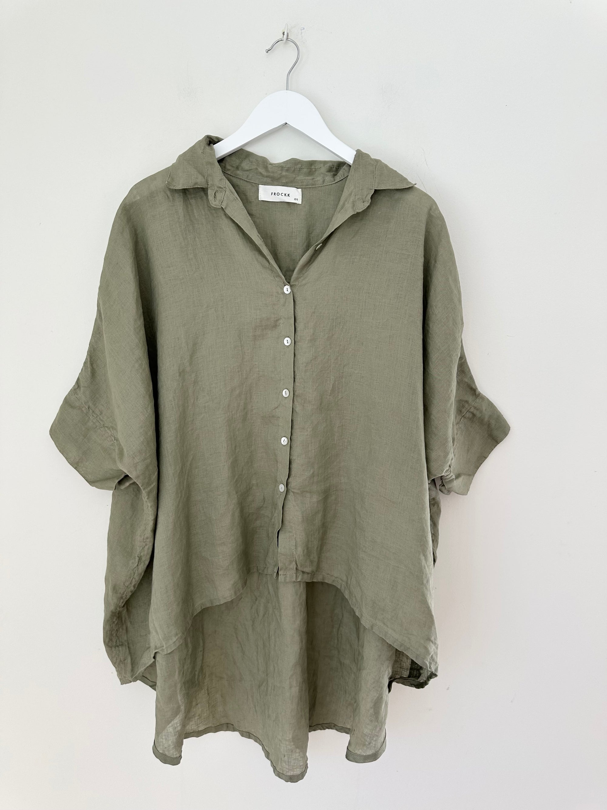 issey shirt - sage linen Apparel