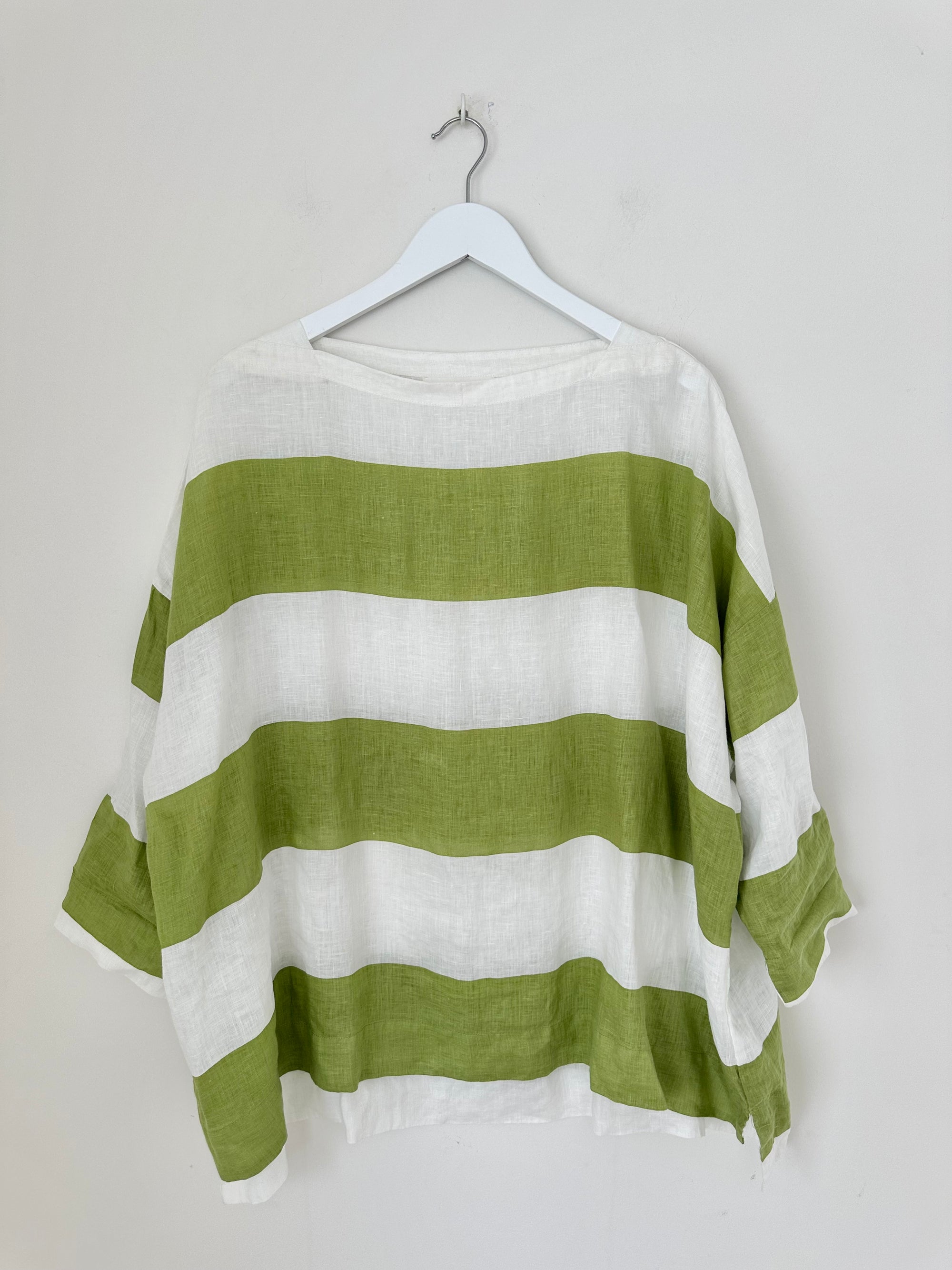 avril top - big avocado stripe linen Apparel