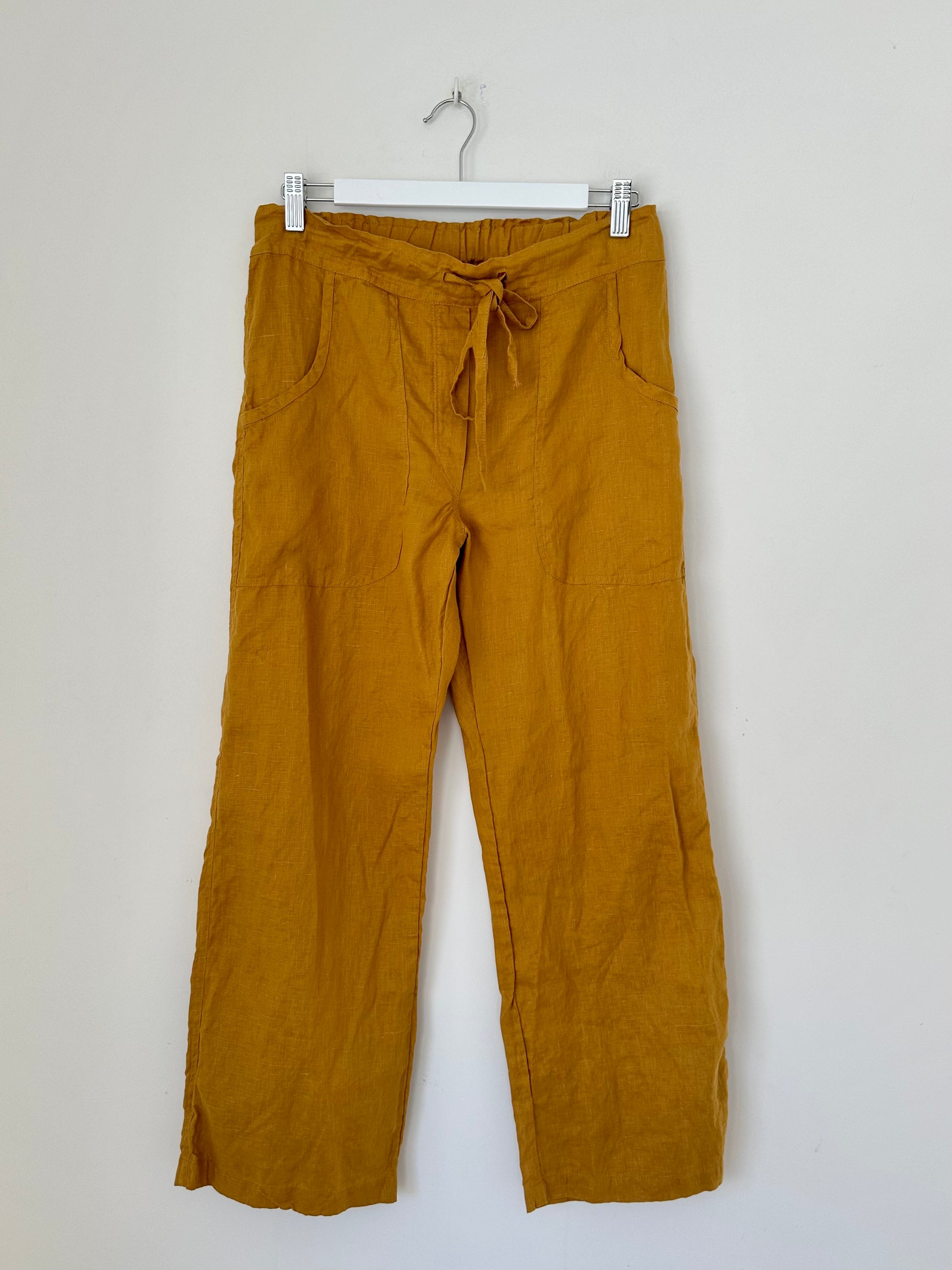 fleur straight leg pants - turmeric linen Apparel