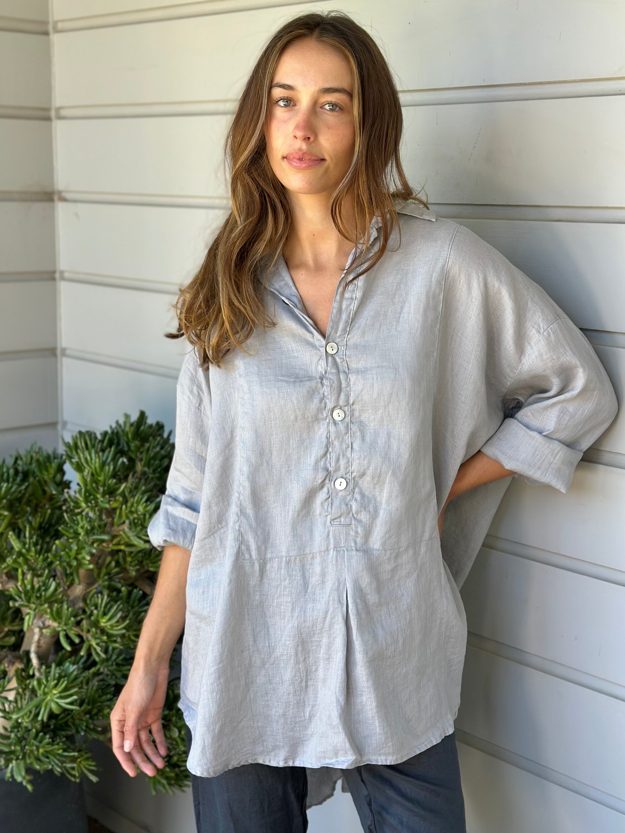 megan shirt-soft grey Apparel