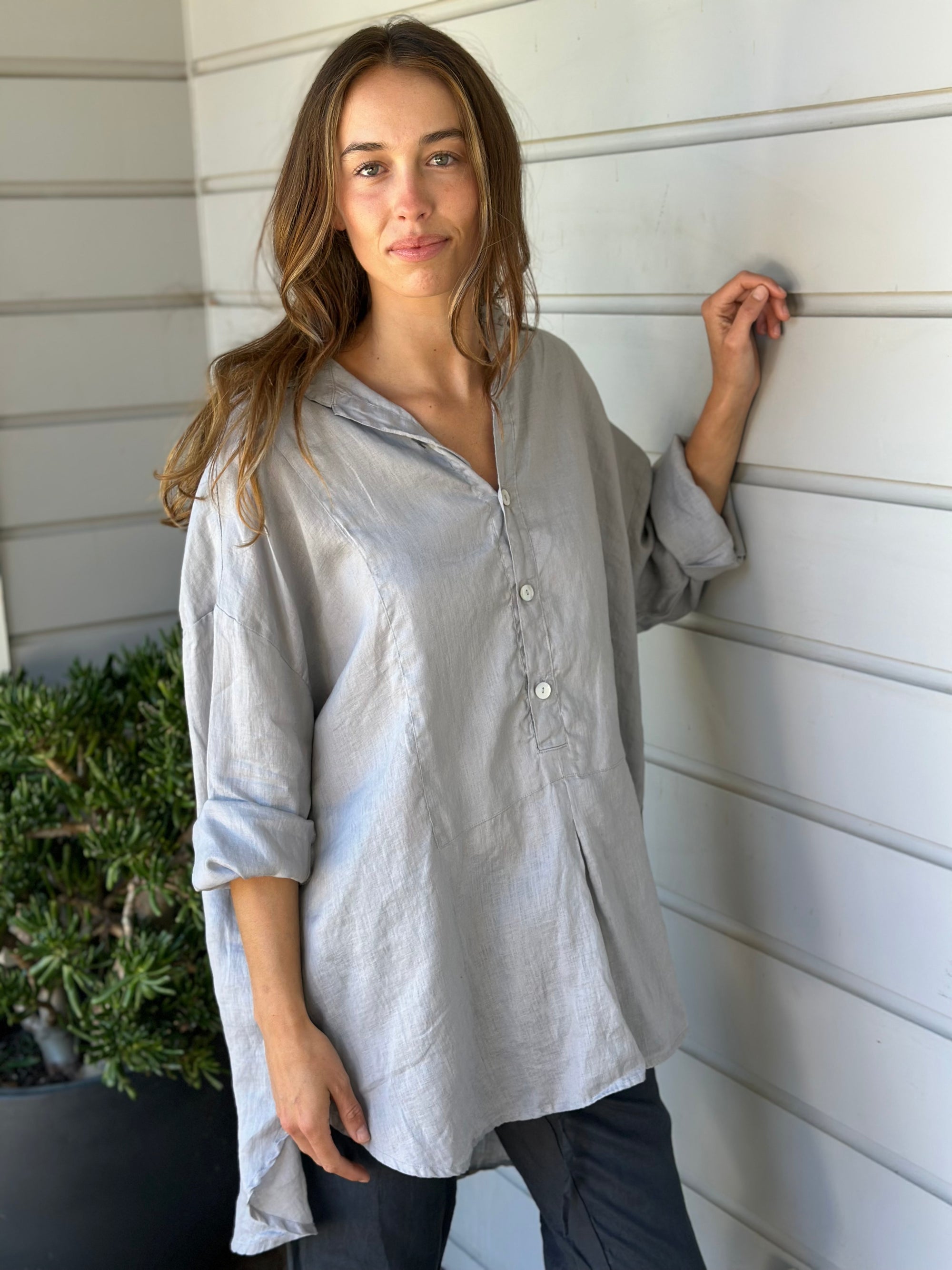 megan shirt-soft grey Apparel
