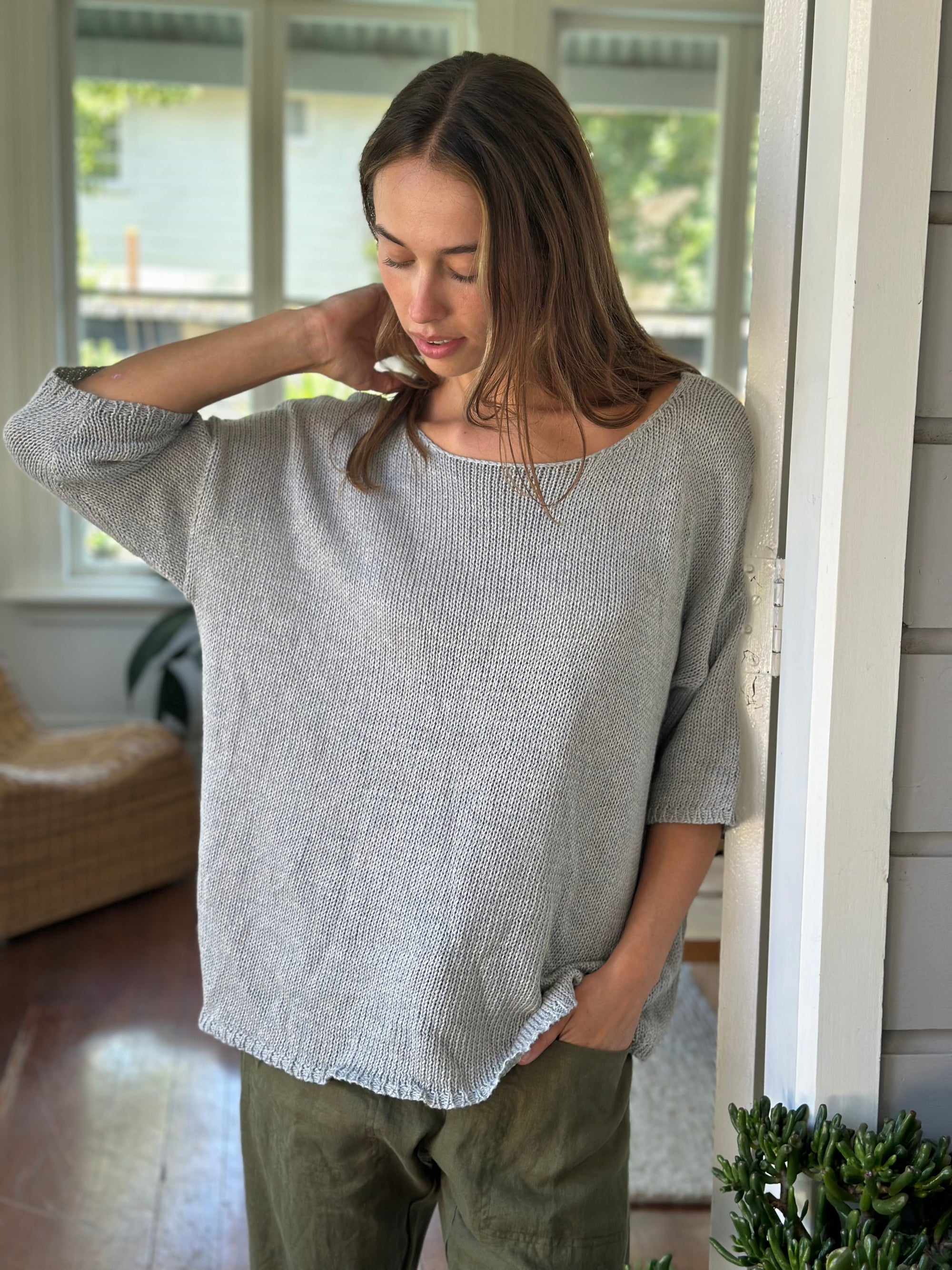 alex top - pebble cotton knit Apparel