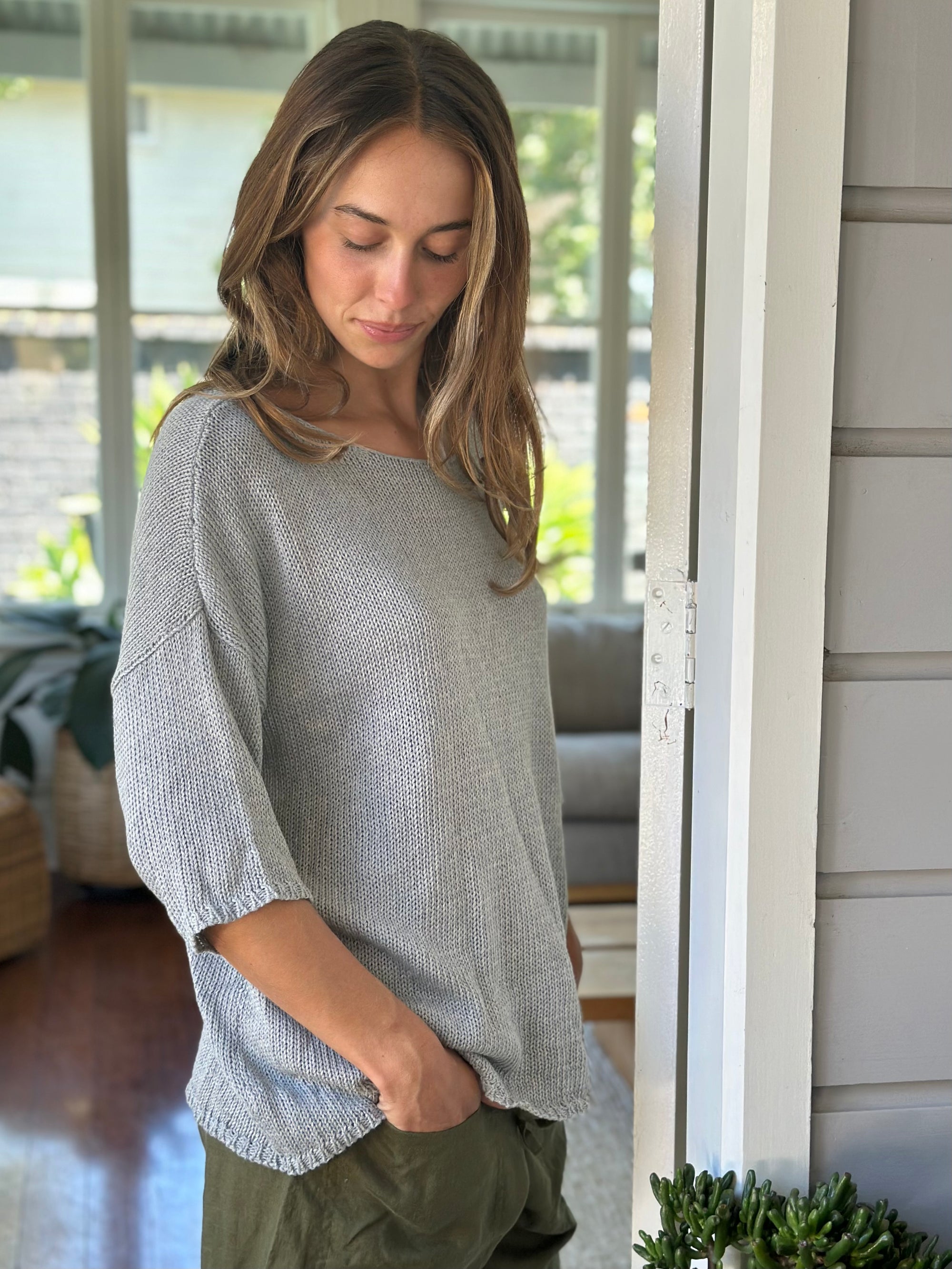alex top - pebble cotton knit Apparel