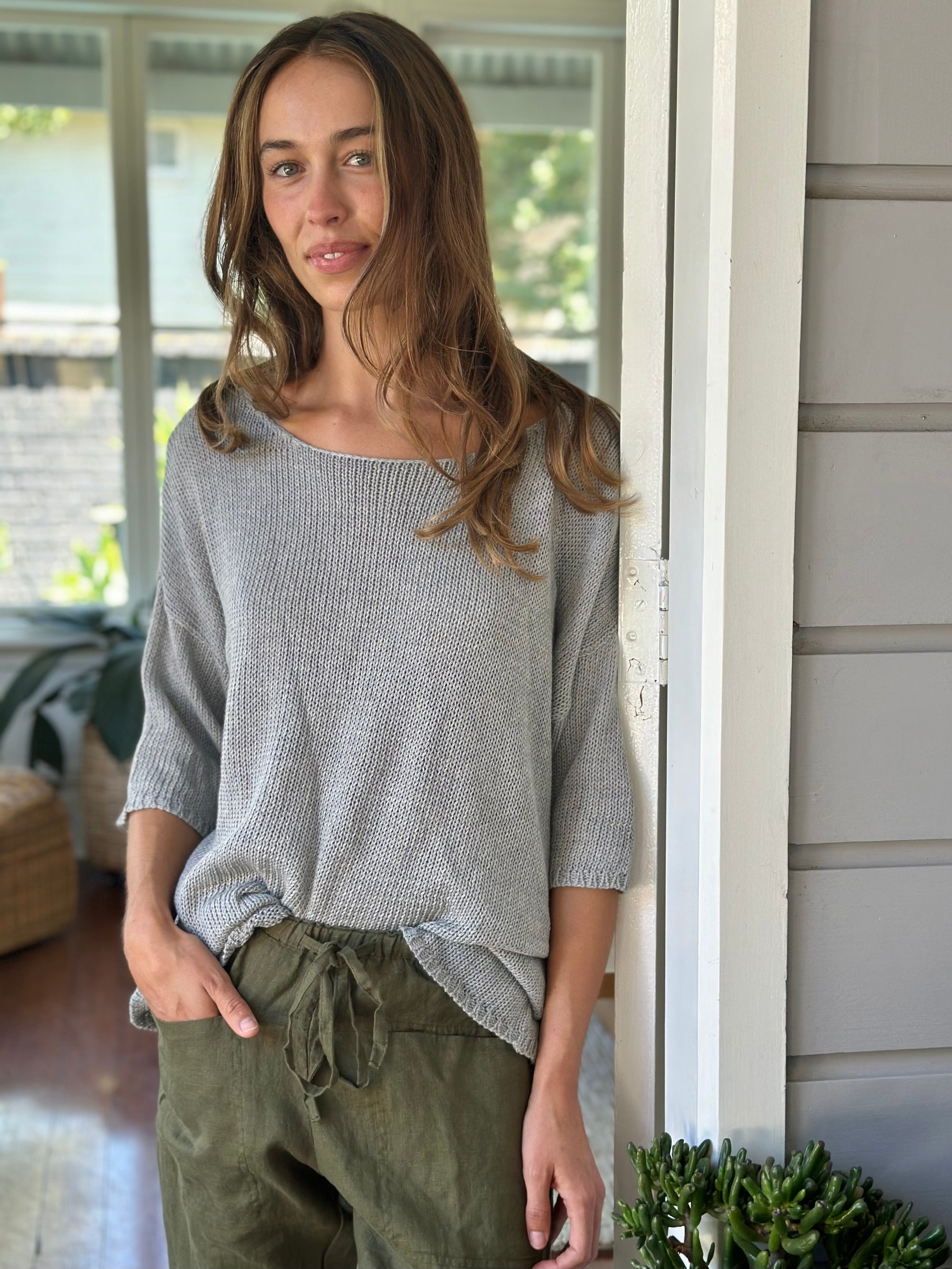 alex top - pebble cotton knit Apparel