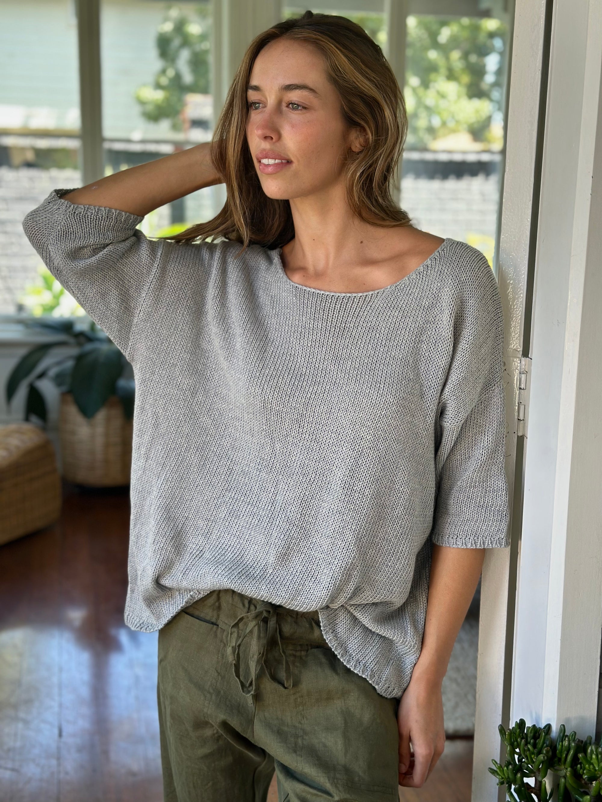 alex top - pebble cotton knit Apparel