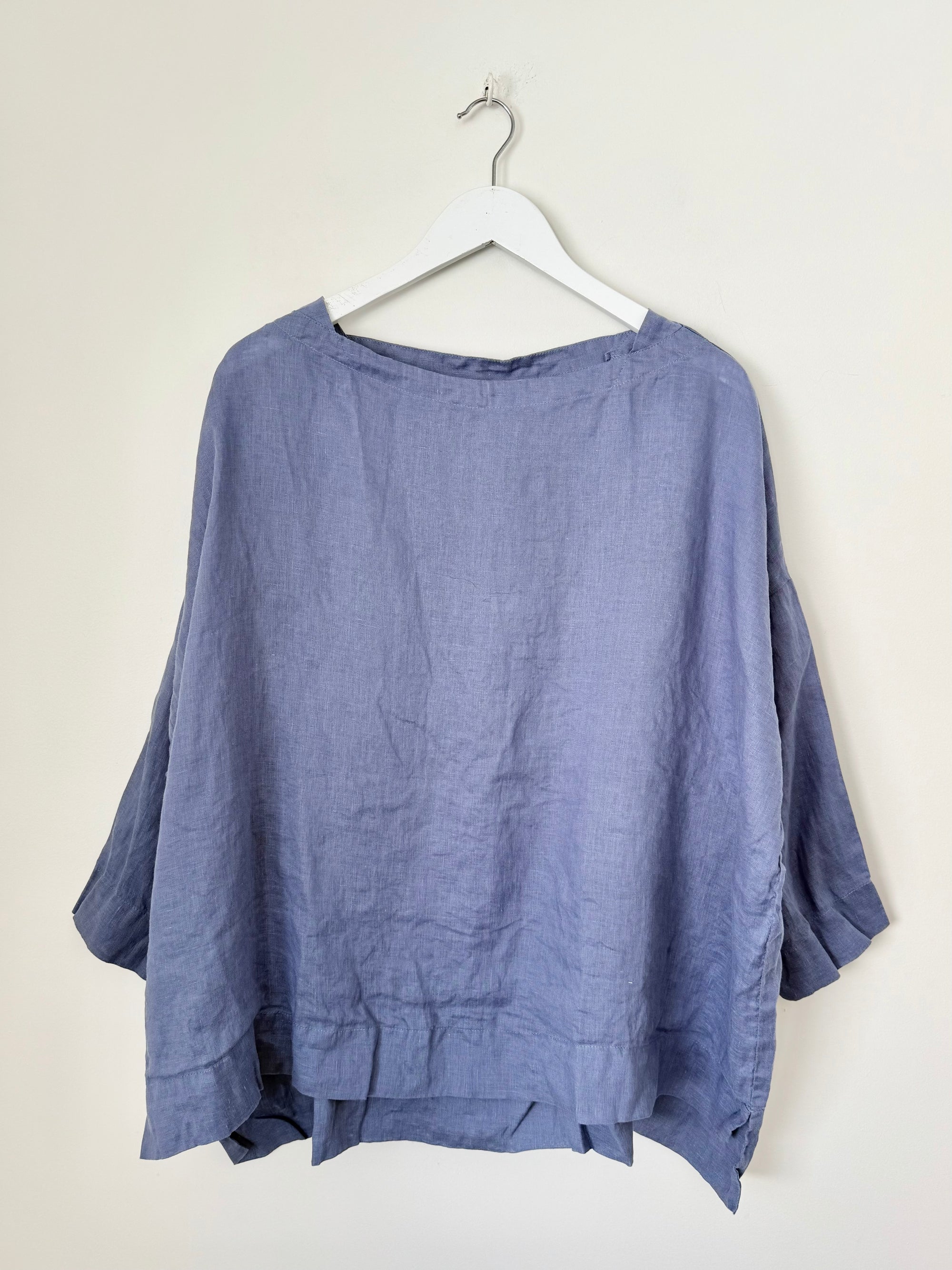 avril top - cornflower linen