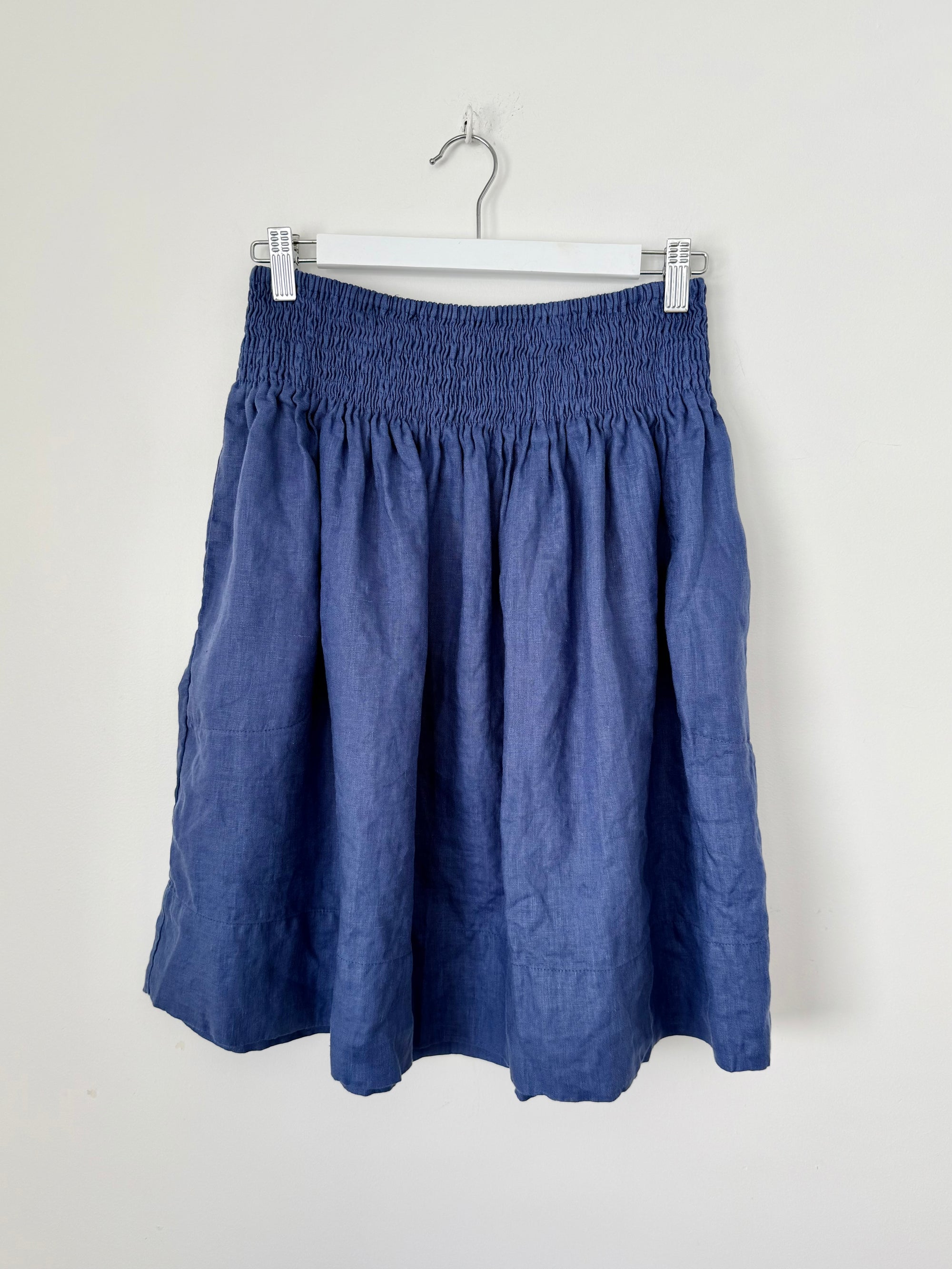 zoe skirt - blue dusk linen