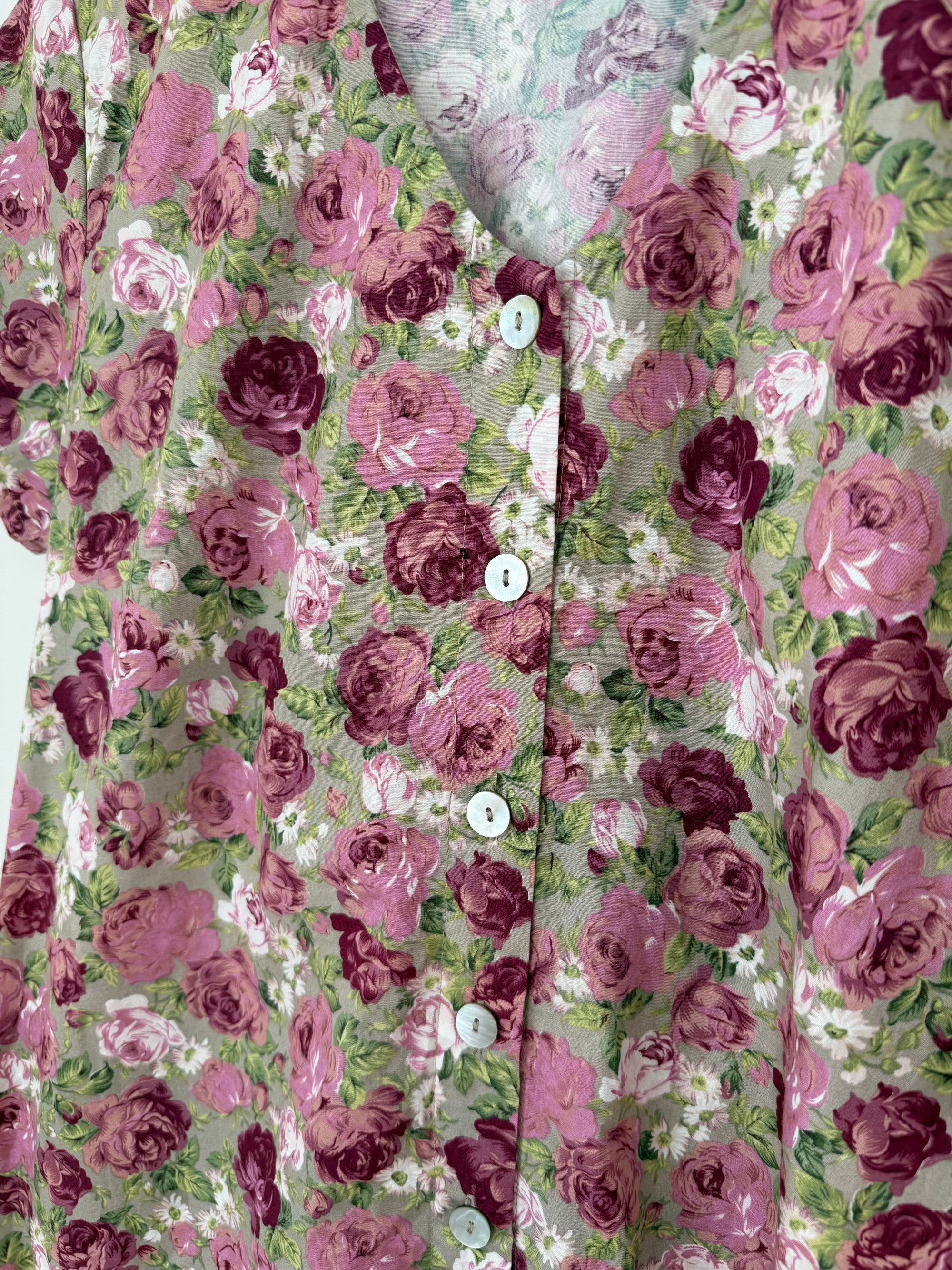 harriet dress -summer roses-Japanese cotton
