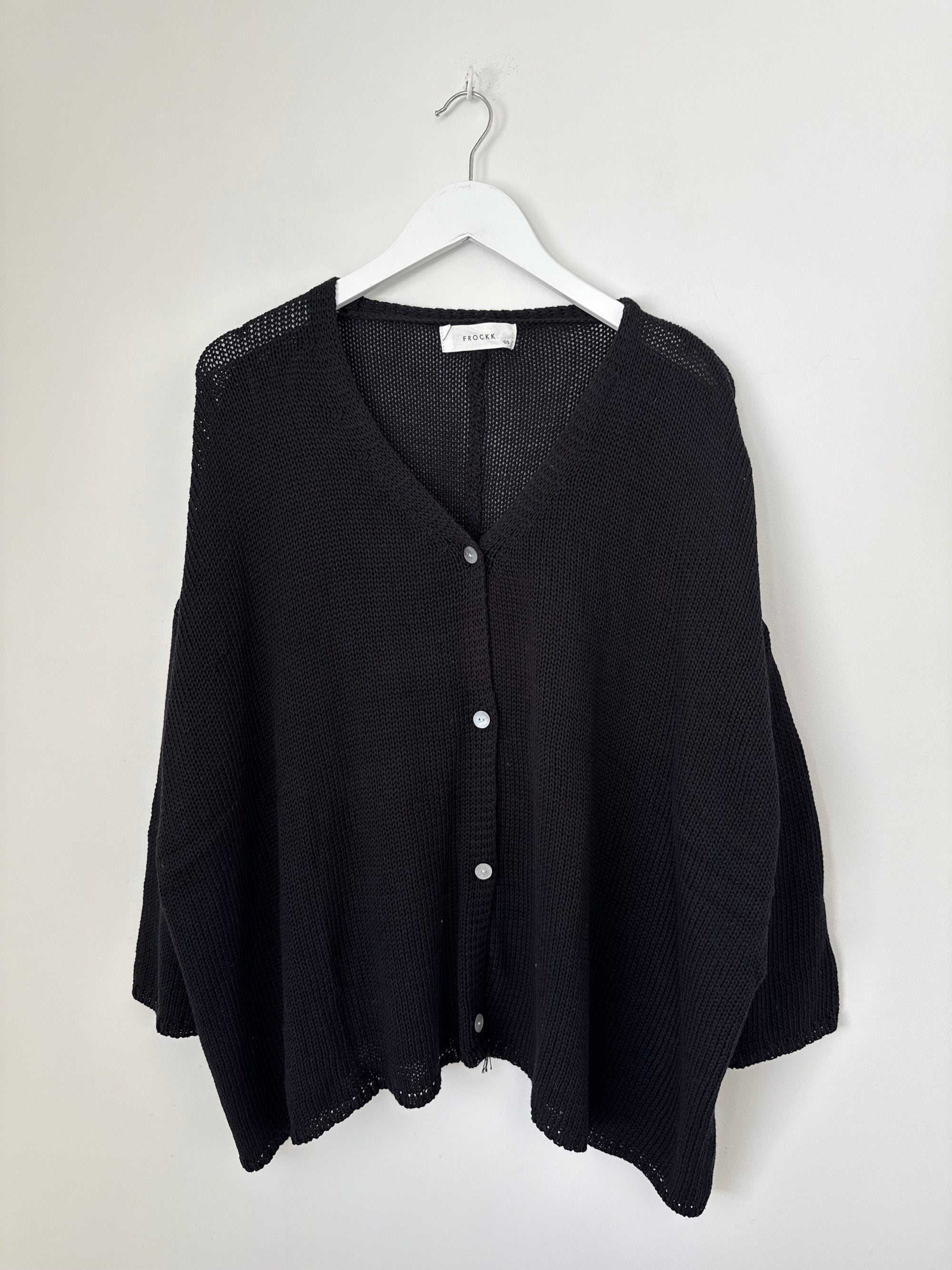 stella cardi- black cotton knit Apparel