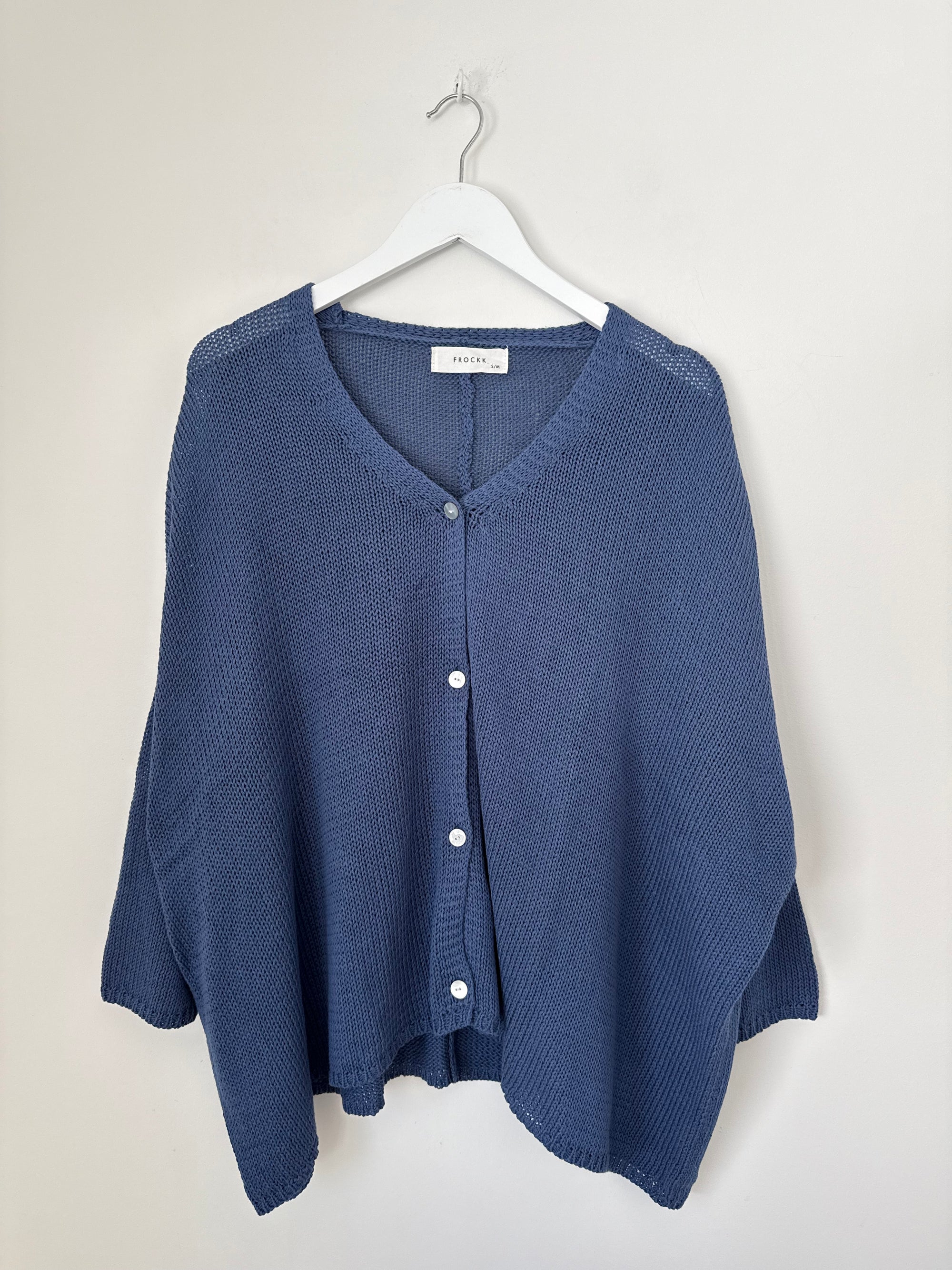 stella cardi- denim cotton knit Apparel