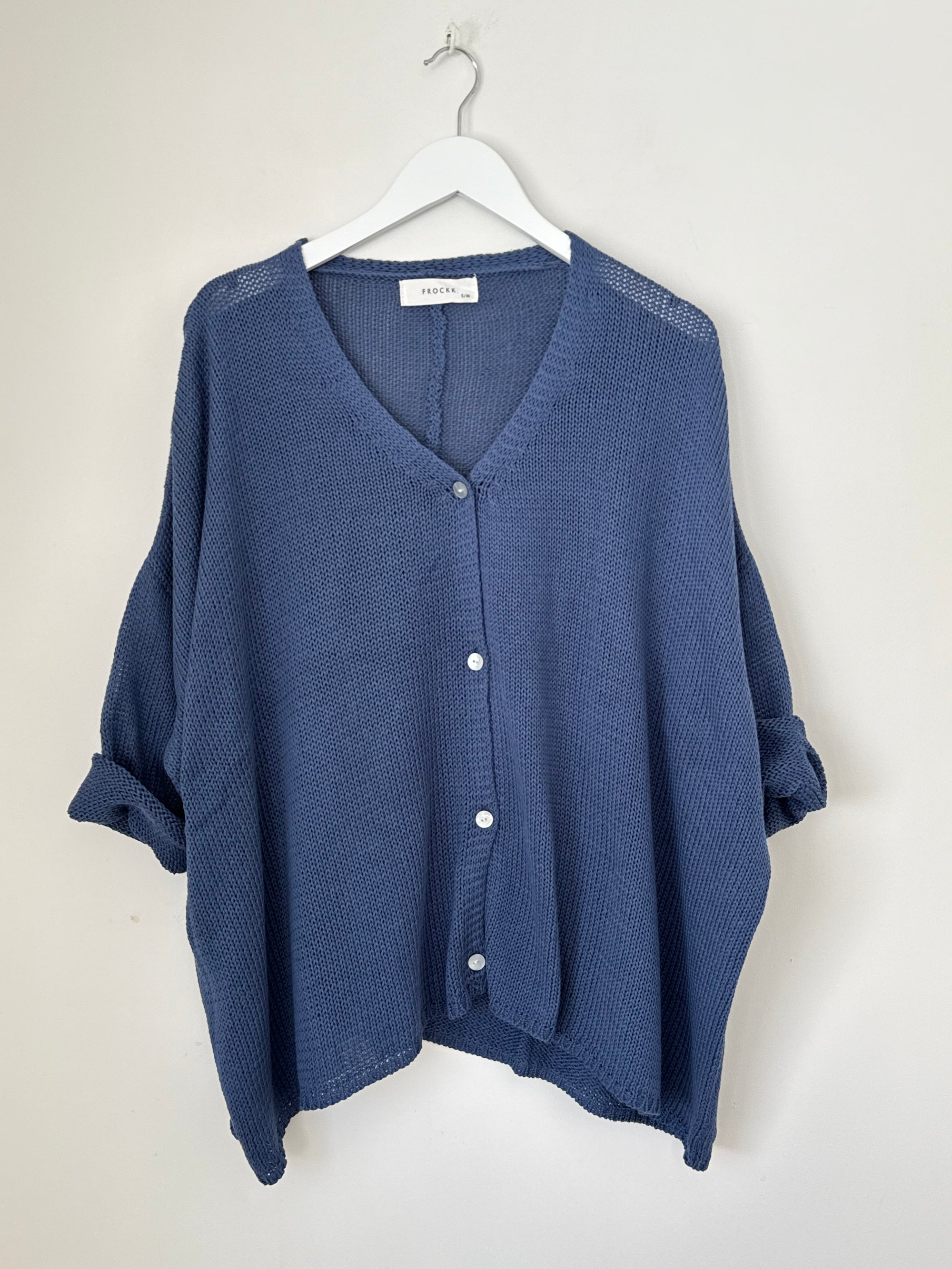 stella cardi- denim cotton knit Apparel