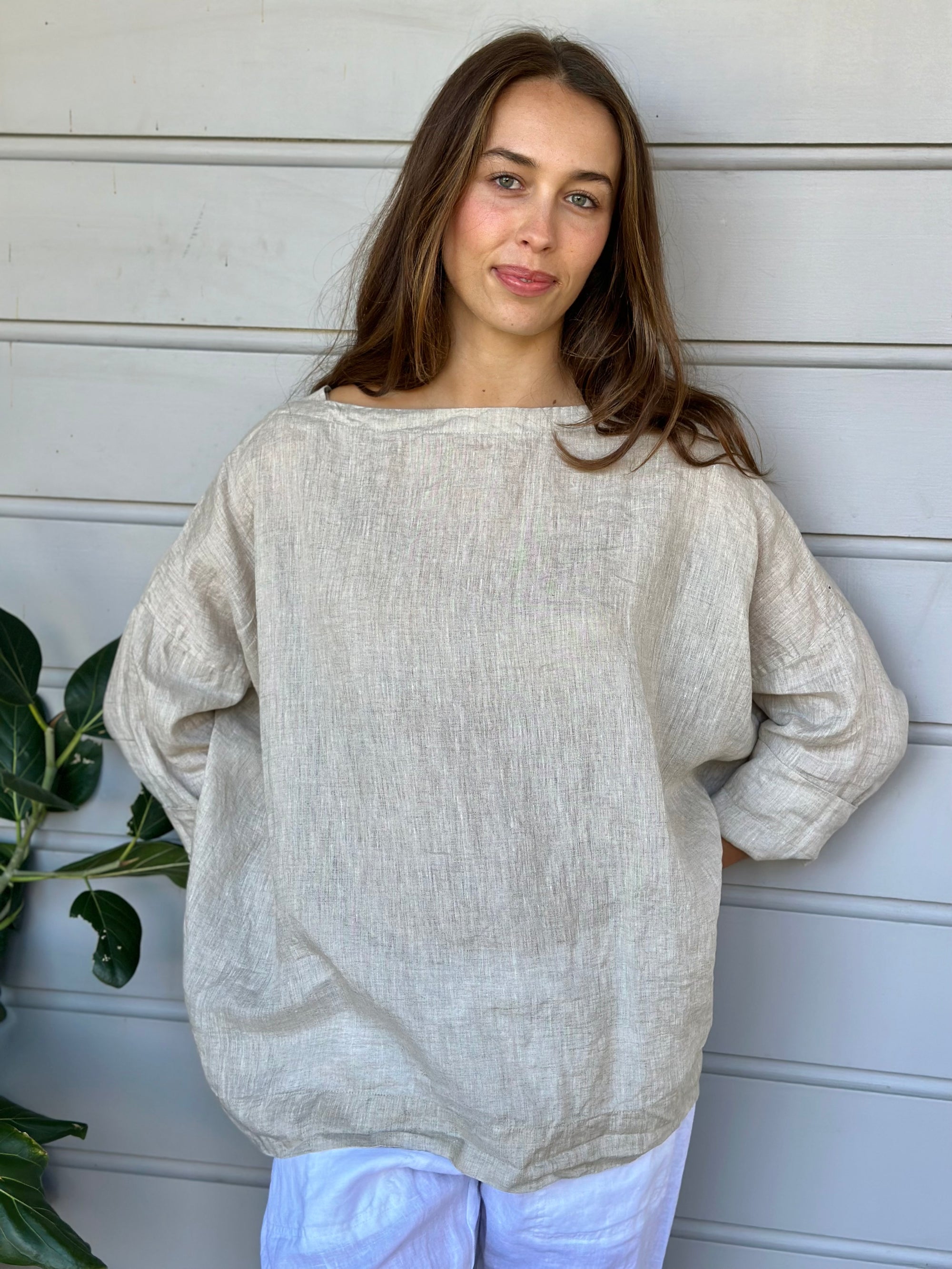 avril top - natural linen Apparel