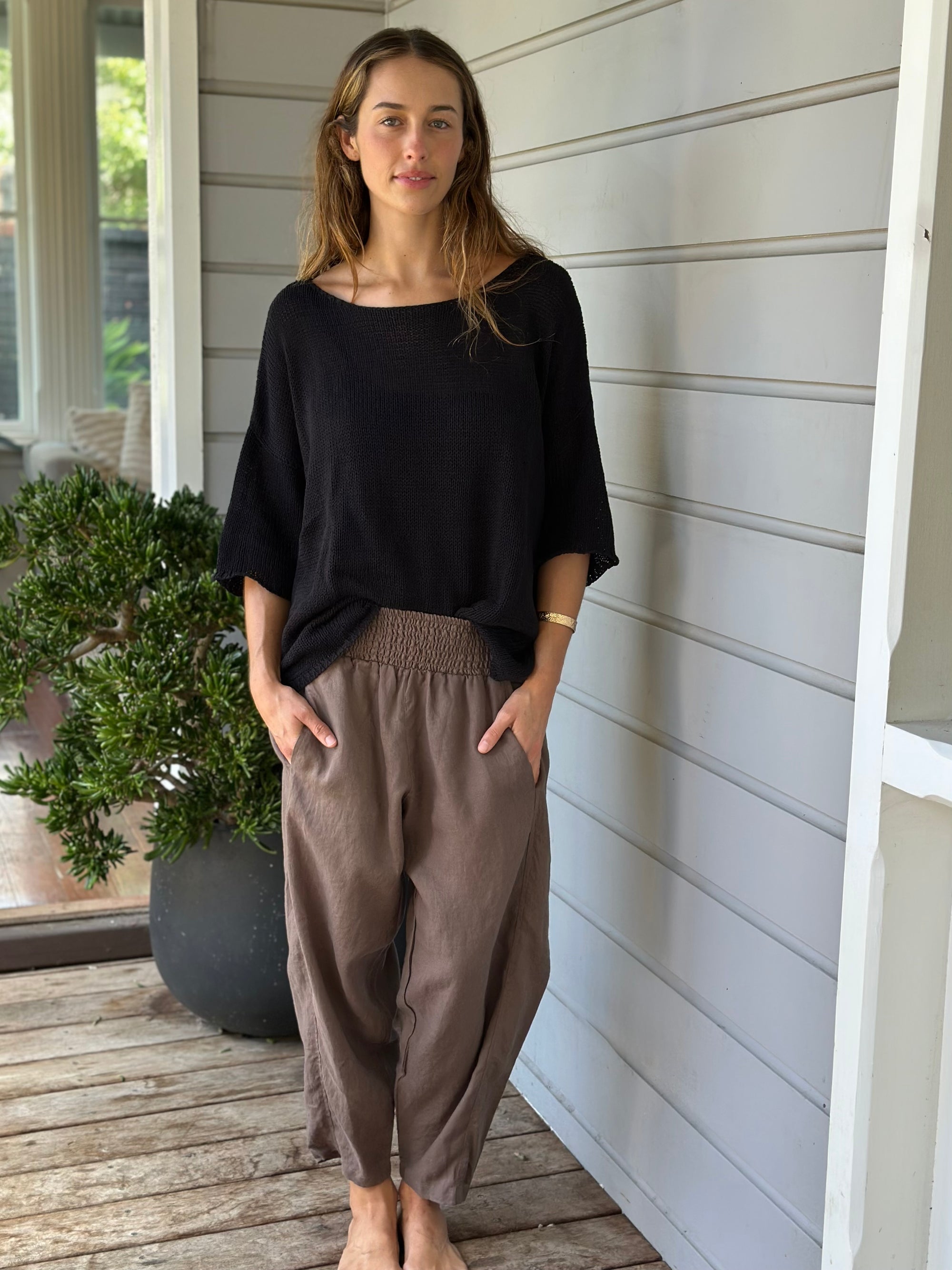 frankie pant - soil linen Apparel
