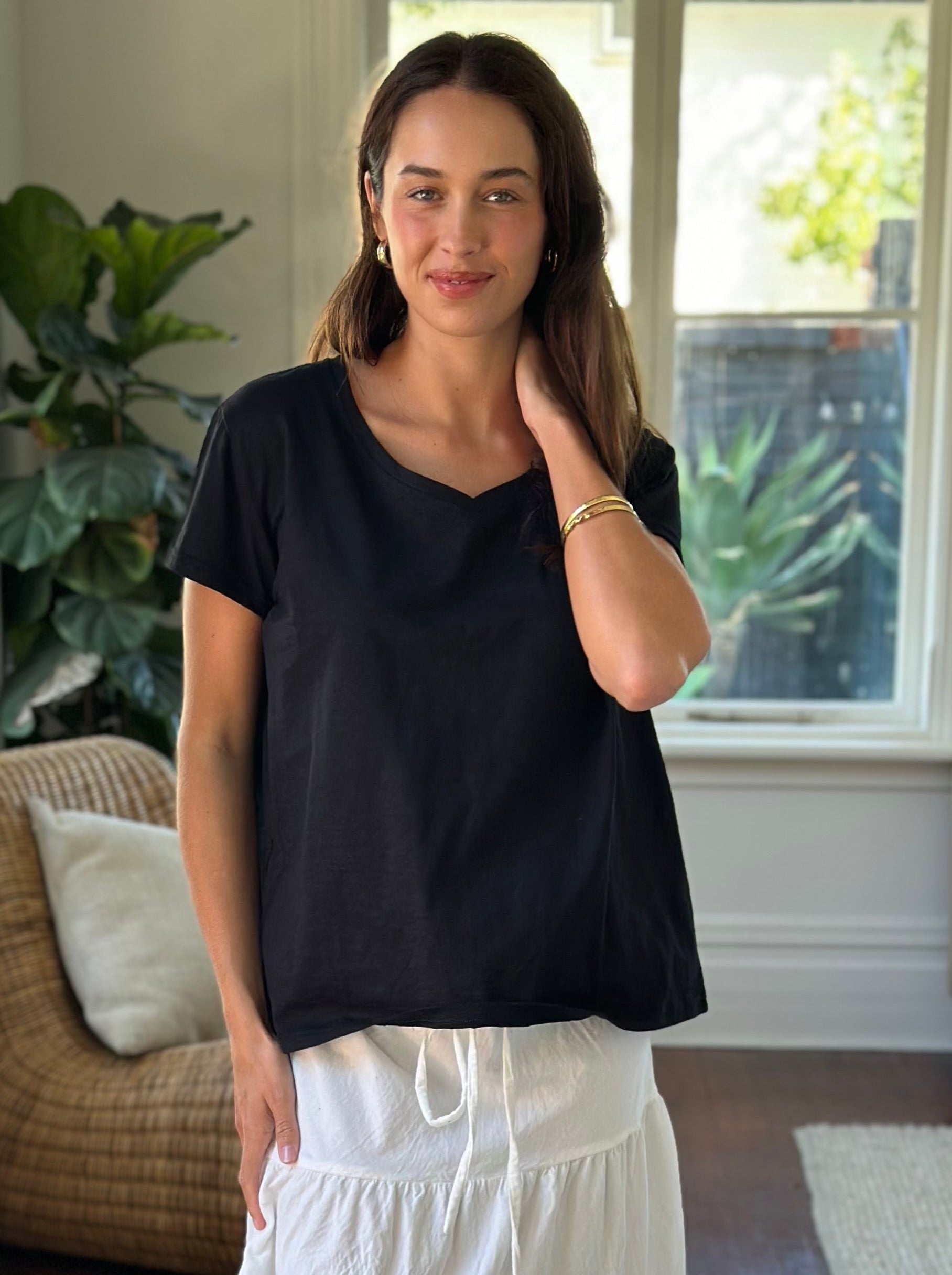 relaxed tee - black cotton Apparel