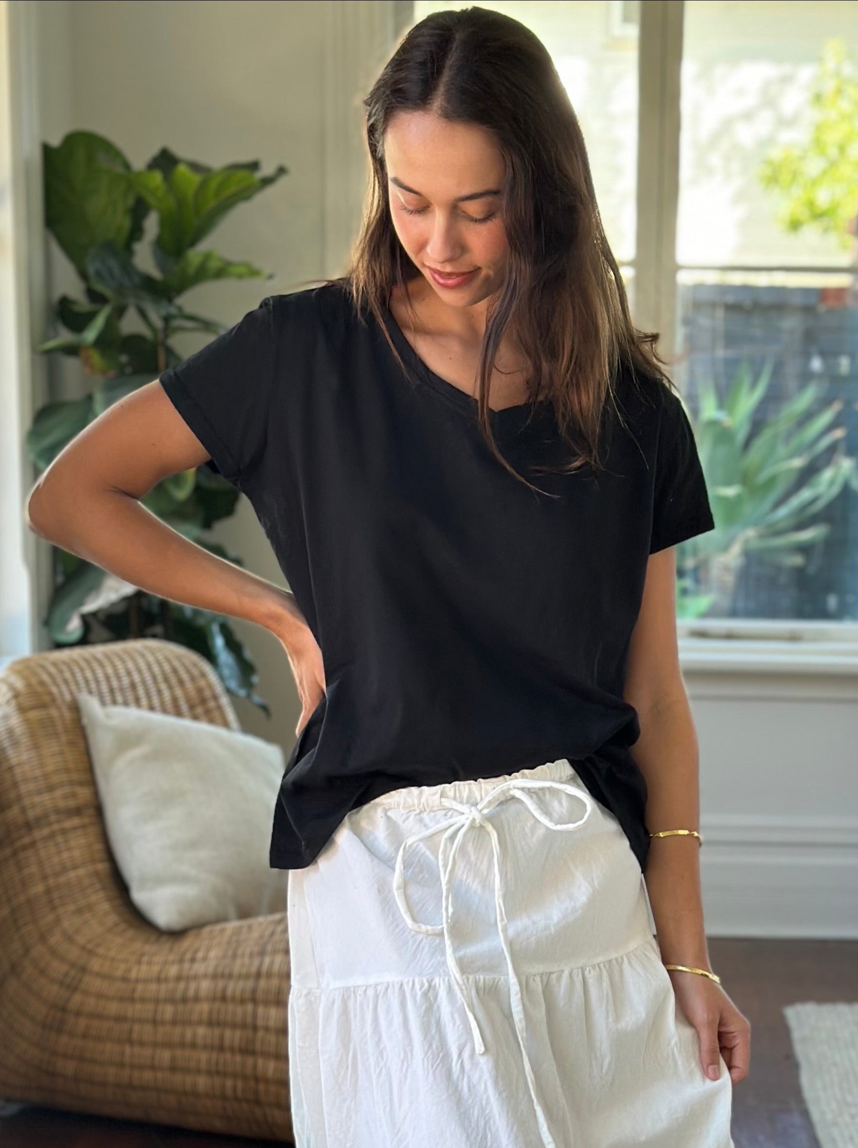 relaxed tee - black cotton Apparel